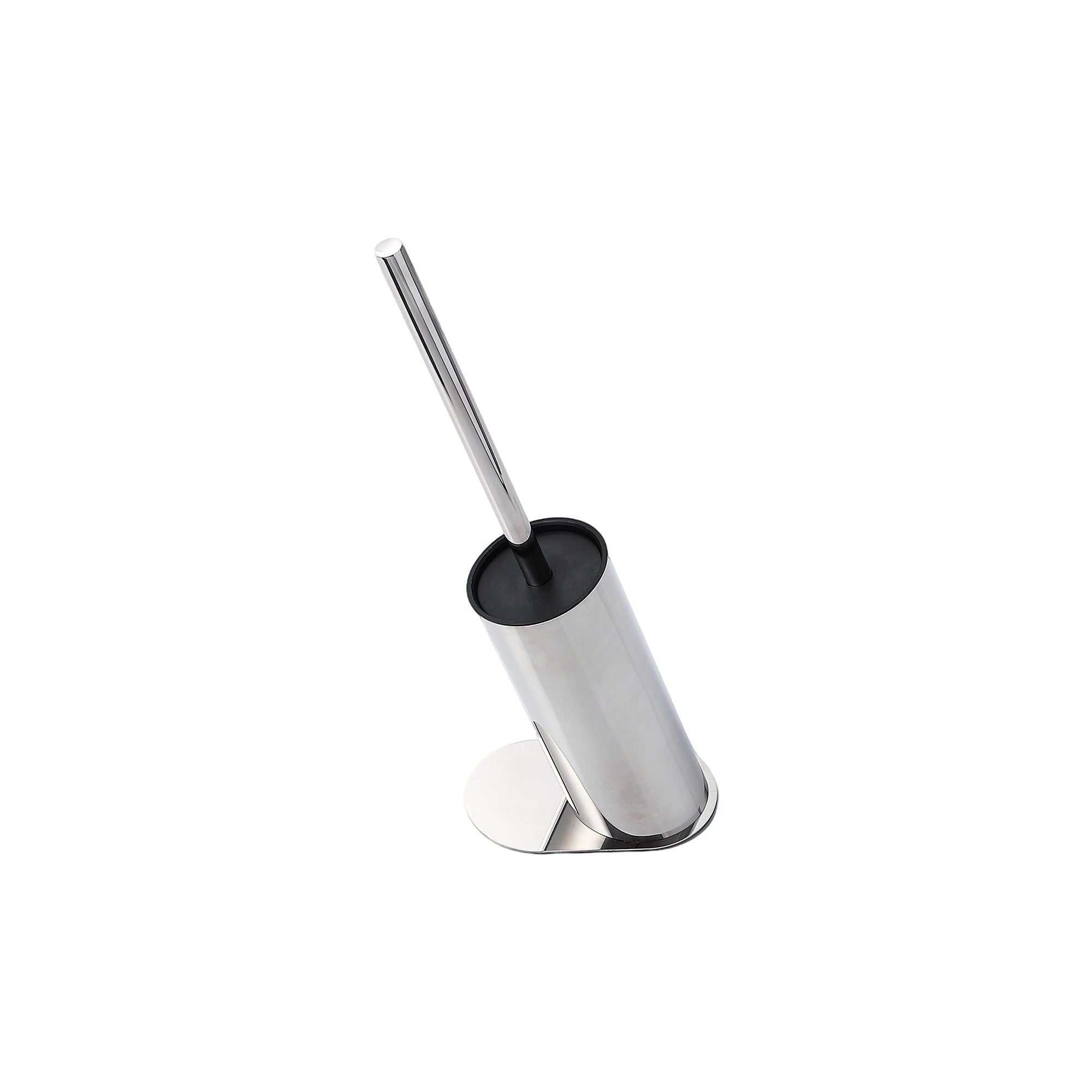 Brosse WC design en acier inoxydable chromé avec support