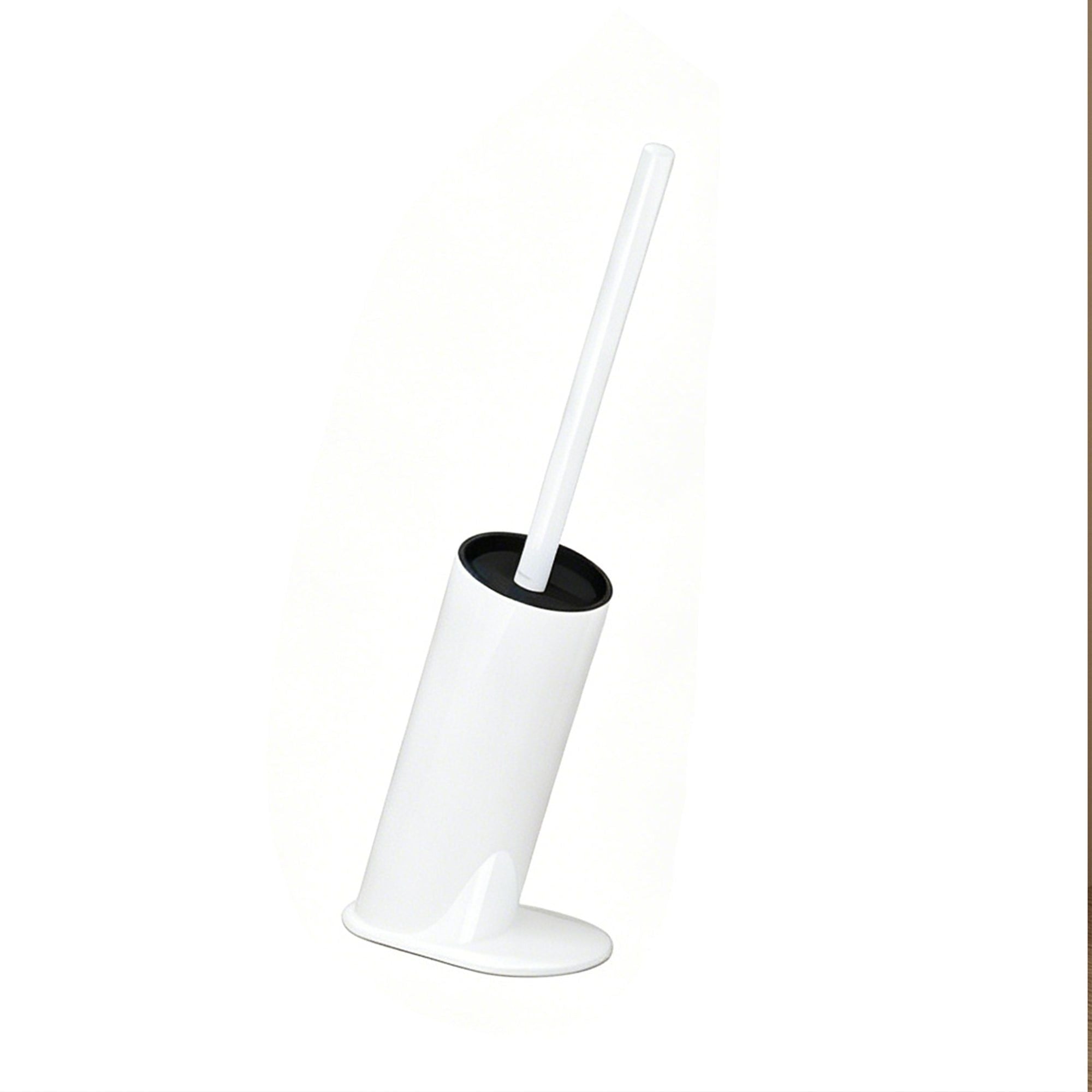 Brosse WC design en acier inoxydable blanc avec support