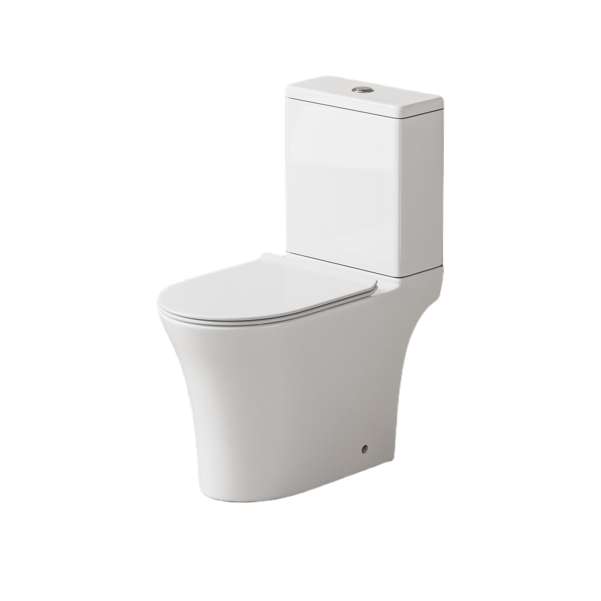 WC à poser sans bride sortie horizontale (63x34x76cm) - Design rectiligne blanc TUFO