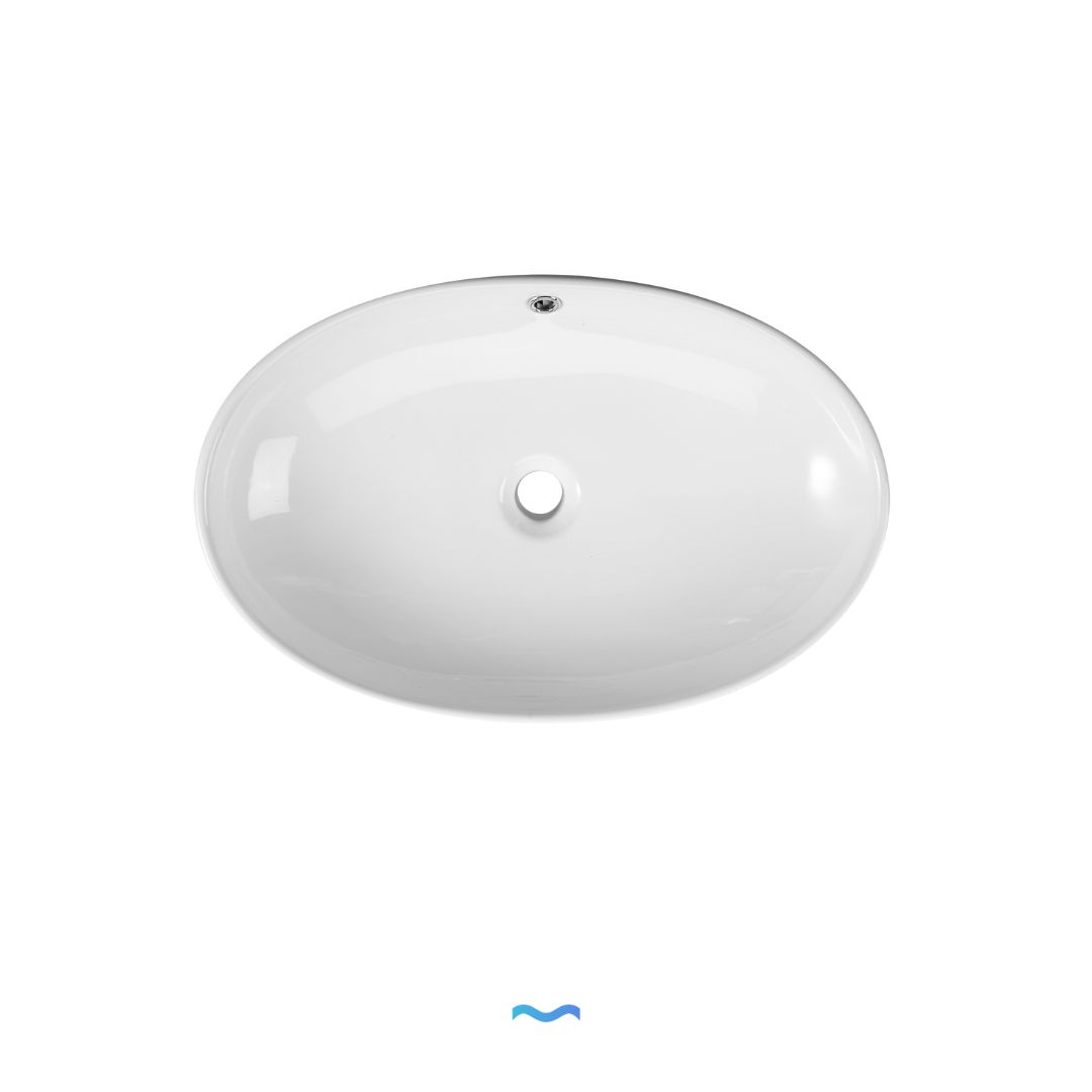 Vasque ovale en céramique blanche