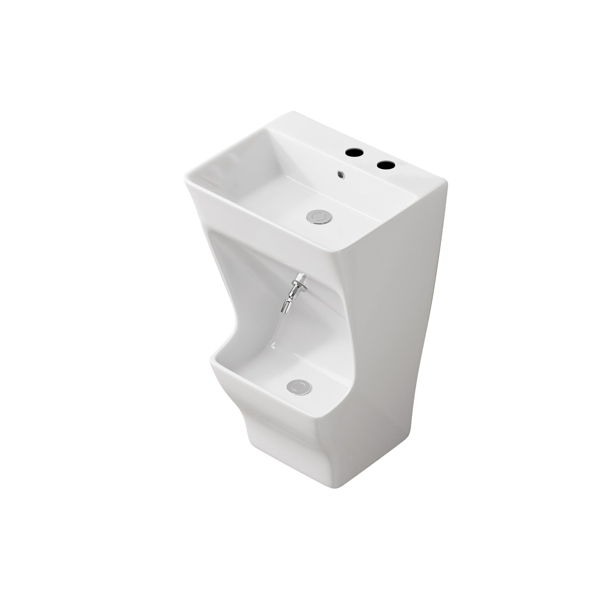 Lavabo d'ablutions Tunis - Design rectangulaire. Lavabo moderne en céramique blanche.