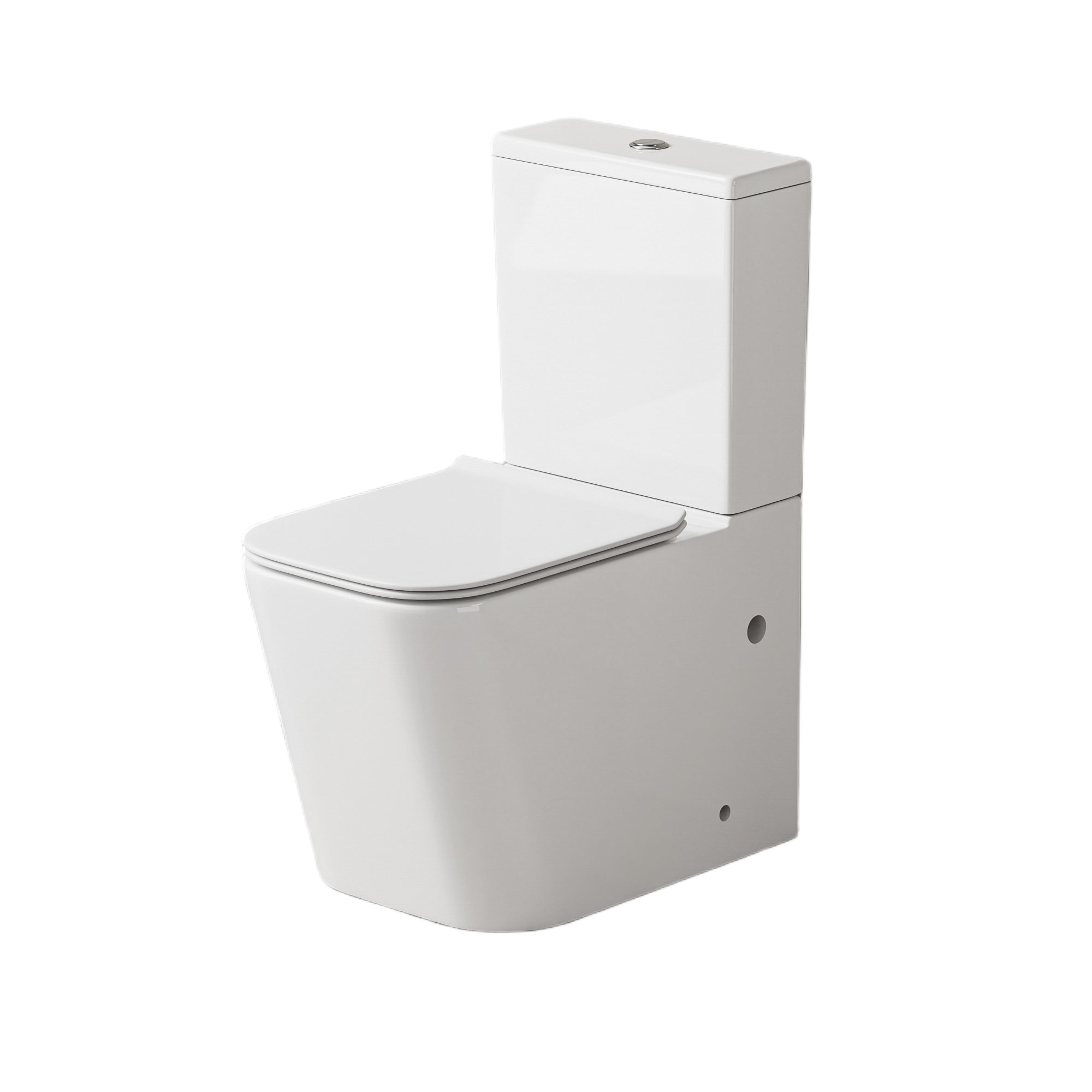 WC à poser sans bride sortie horizontale (63x38x82cm) - Design carré blanc OLIVE
