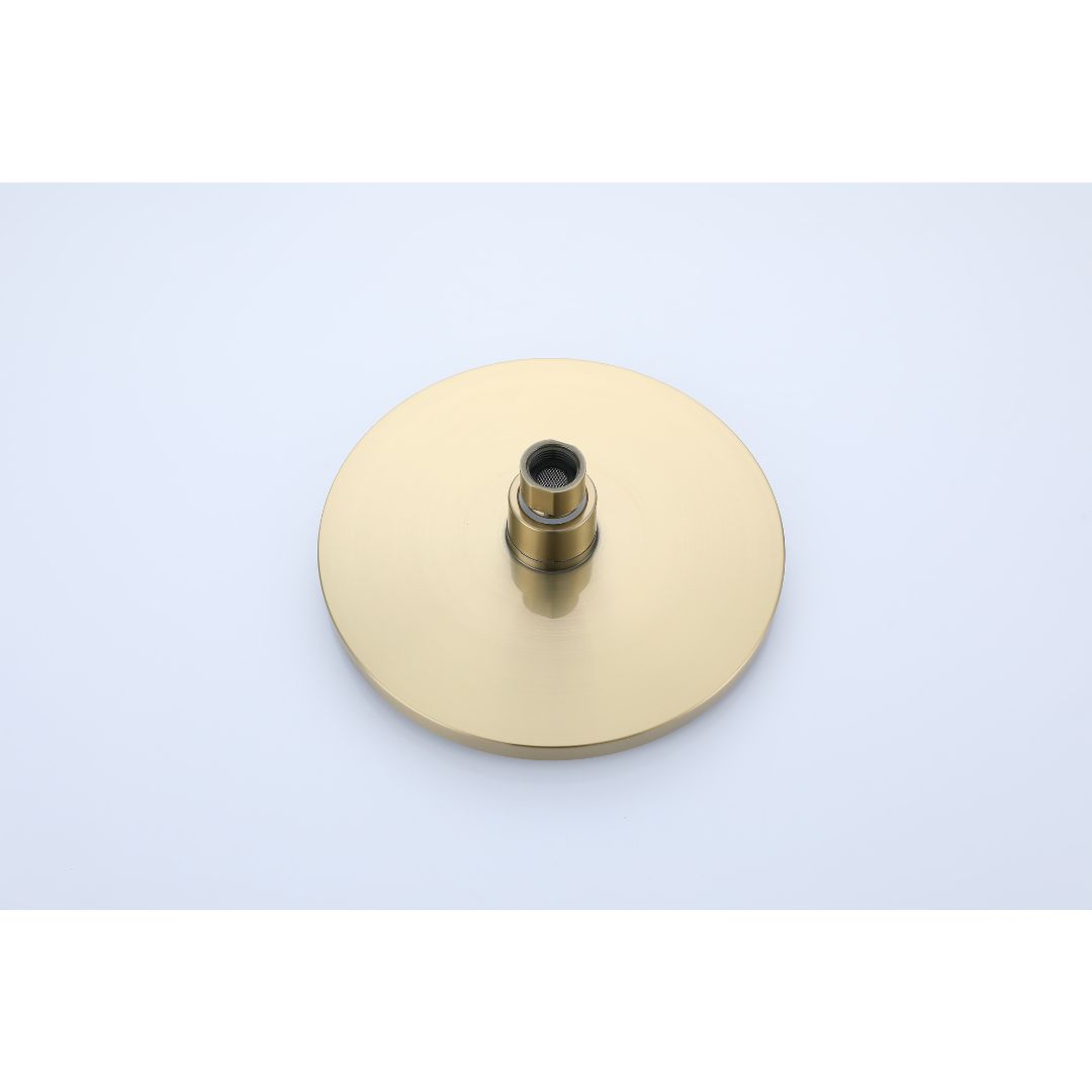 Pommeau de douche en or brossé, design rond, luminaire de salle de bain moderne