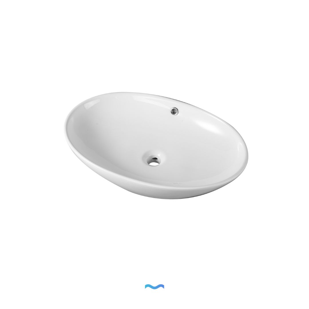 Vasque ovale en céramique blanche