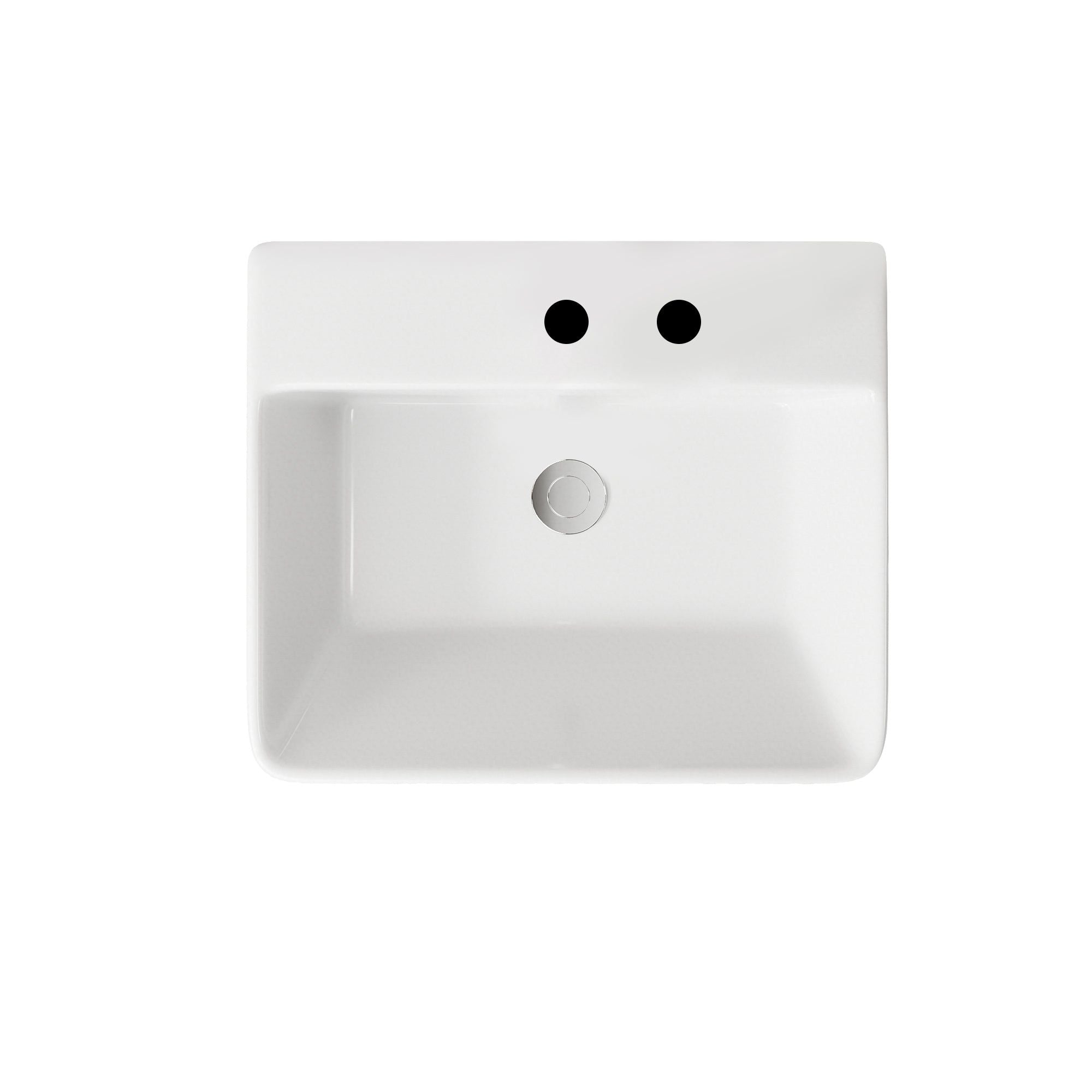 Lavabo d'ablutions Tunis rectangulaire : Vue de dessus d'un lavabo blanc moderne.