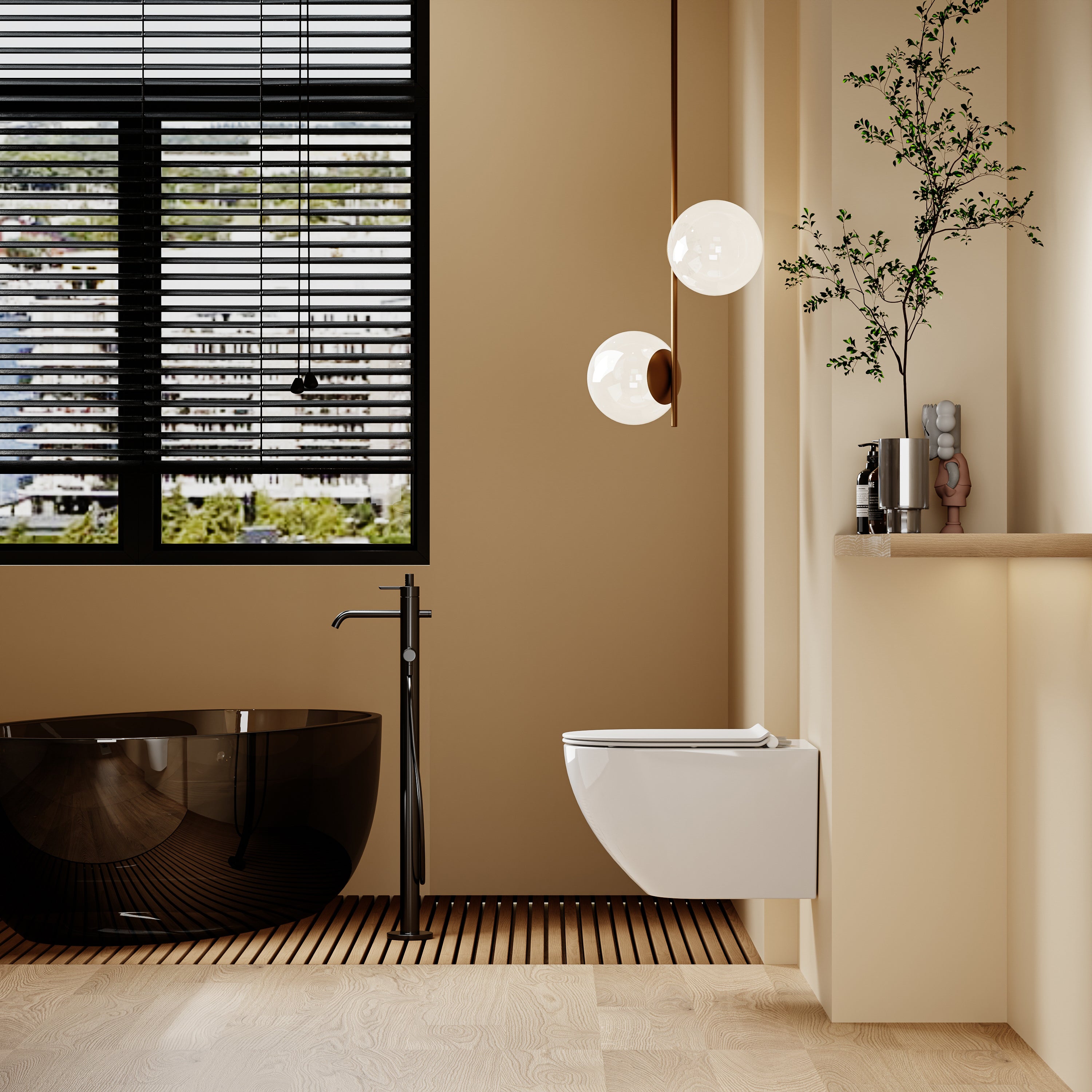 WC suspendu VALA (53*36,5*26,5cm)– Design moderne & abattant Soft Close (Copie)