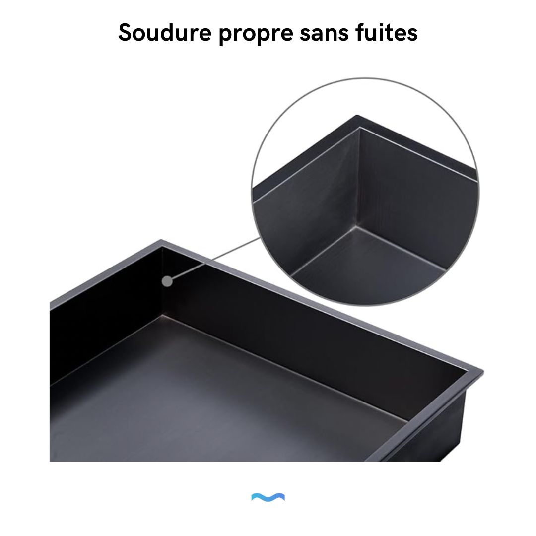Niche de douche carrée noir mat 30x30x12cm : Receveur de douche carré noir mat propre et étanche.