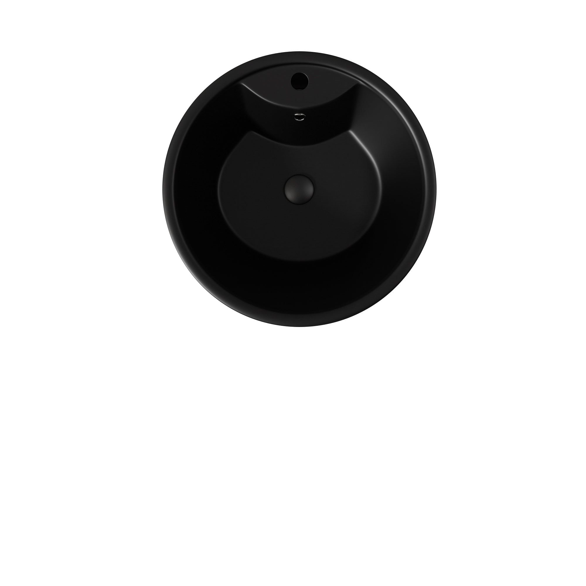 Lavabo Totem Design Rond et Épuré Noir: Sleek black round ceramic vessel sink