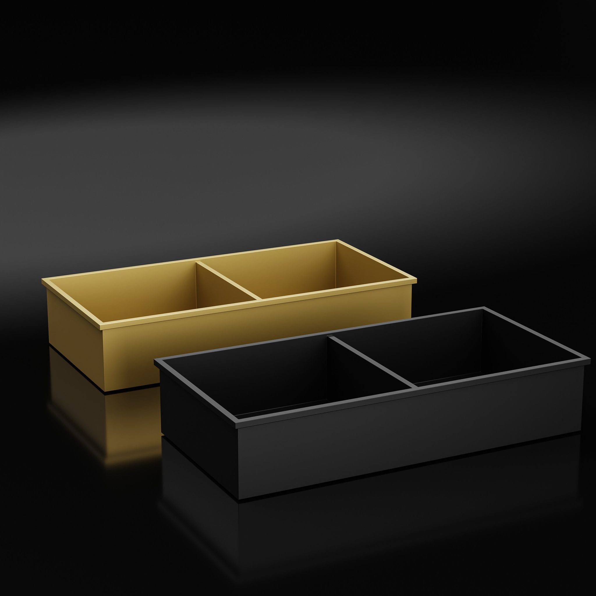 Niche de douche double dorée, 60x30x12 cm, pour une salle de bain moderne