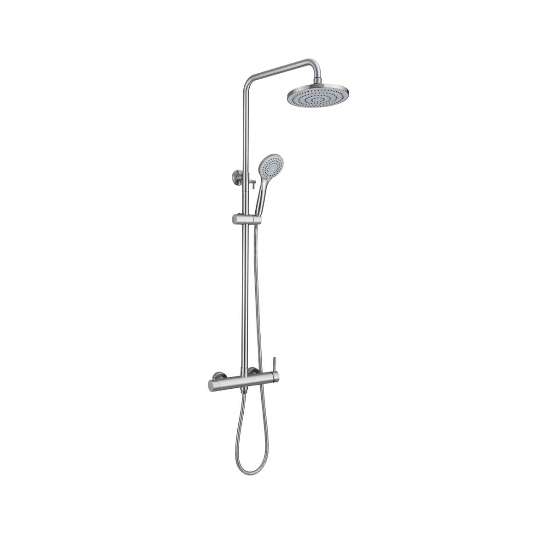 Colonne de douche nickel brossé/chrome - 2 fonctions