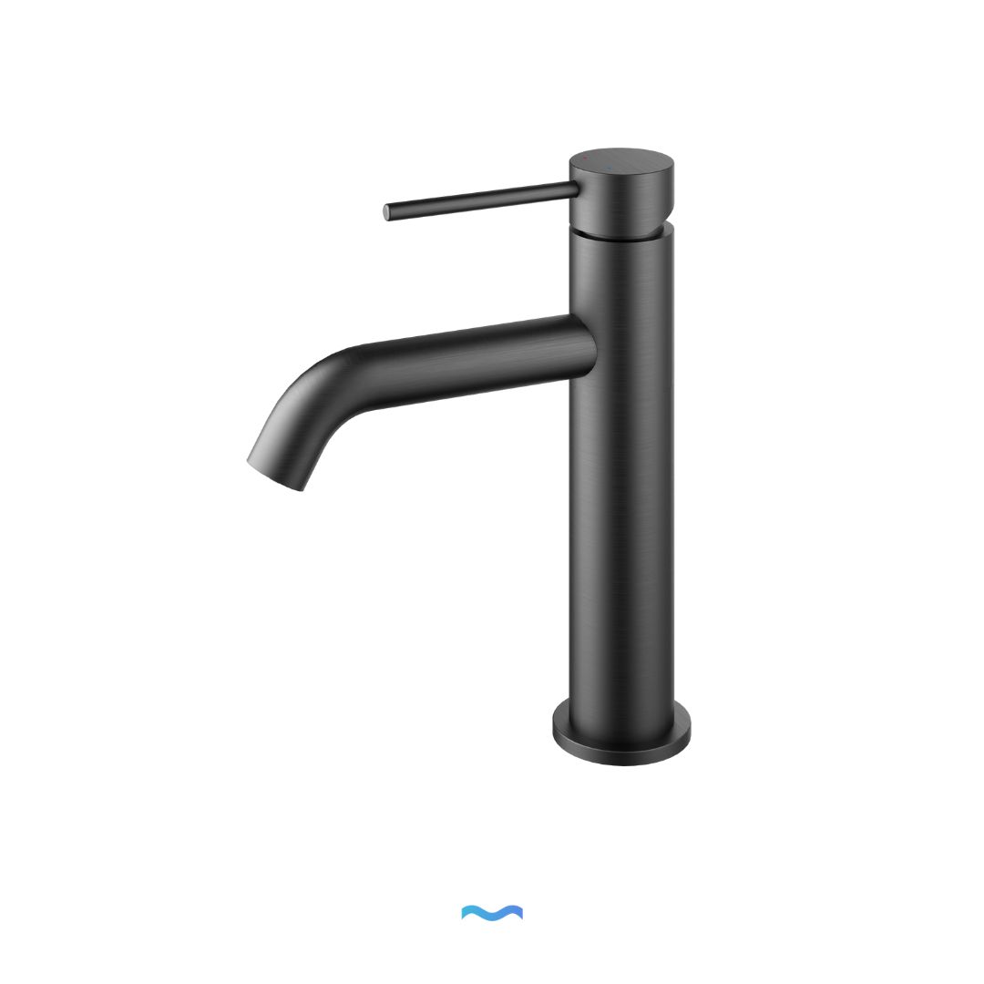 Robinet de lavabo de salle de bain en nickel brossé noir mat