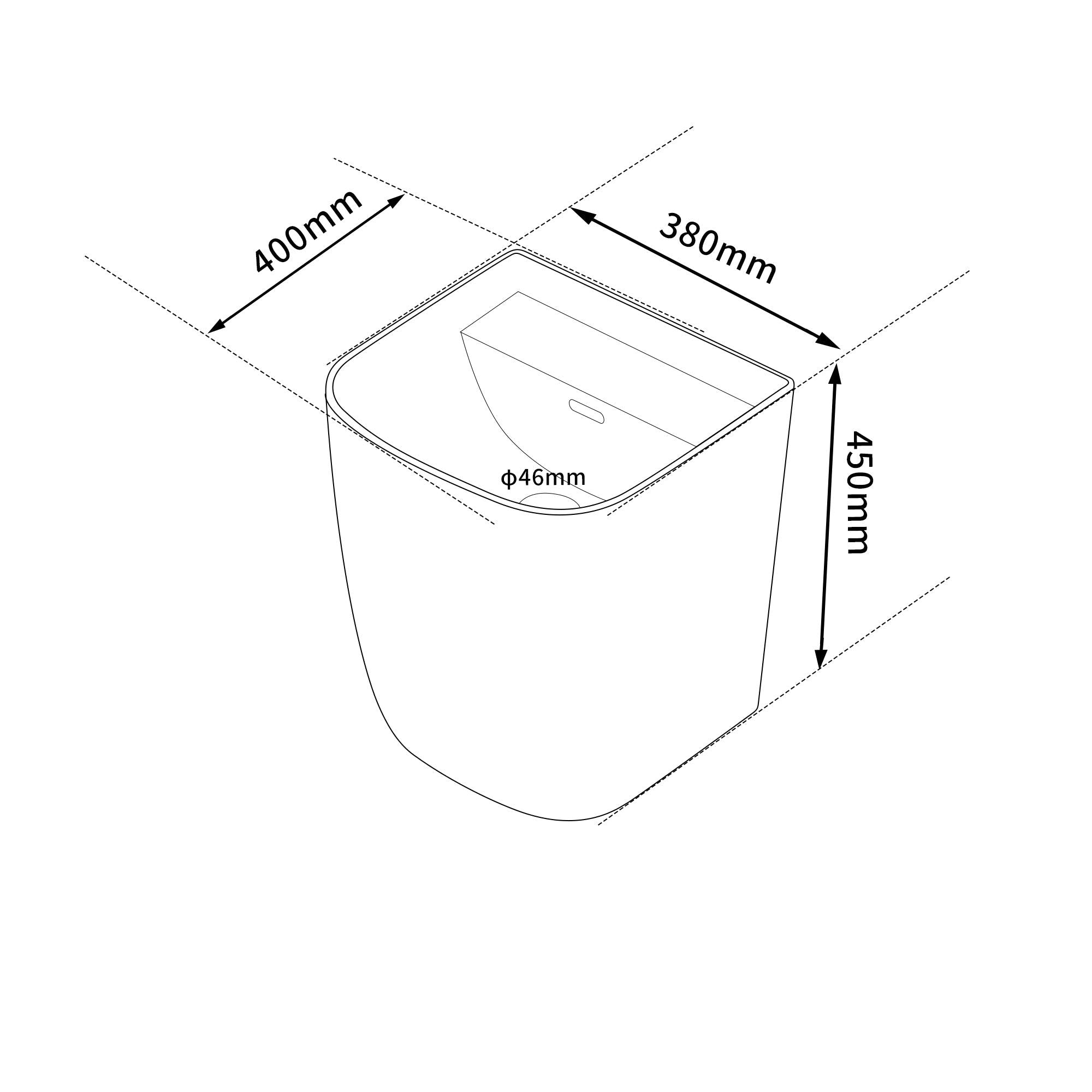 Lavabo mural blanc : Lavabo de salle de bain mural blanc 38x40x45cm avec vasque de 46cm de diamètre.