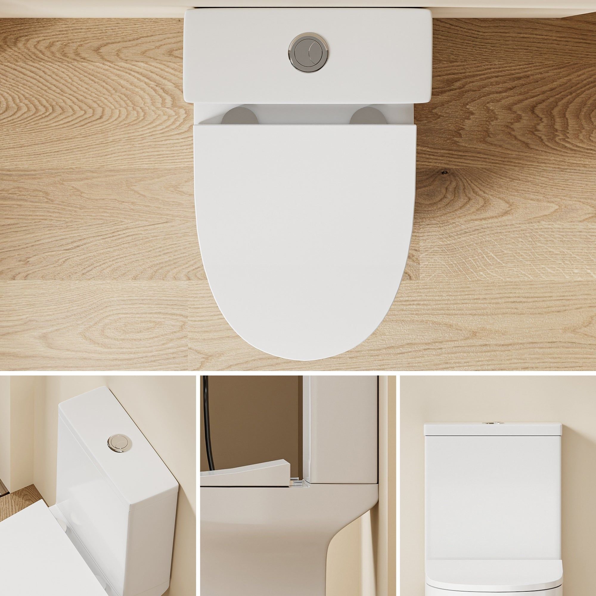 WC Ultra Compact à Poser - Sortie Horizontale, blanc, design moderne