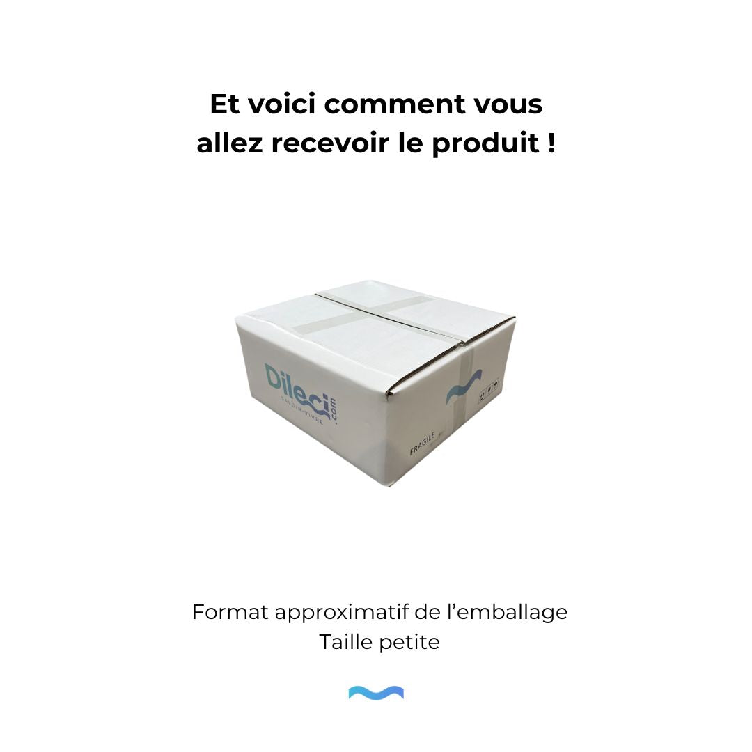 Petite boîte blanche pour un récipient rond en céramique blanche. Fragile.