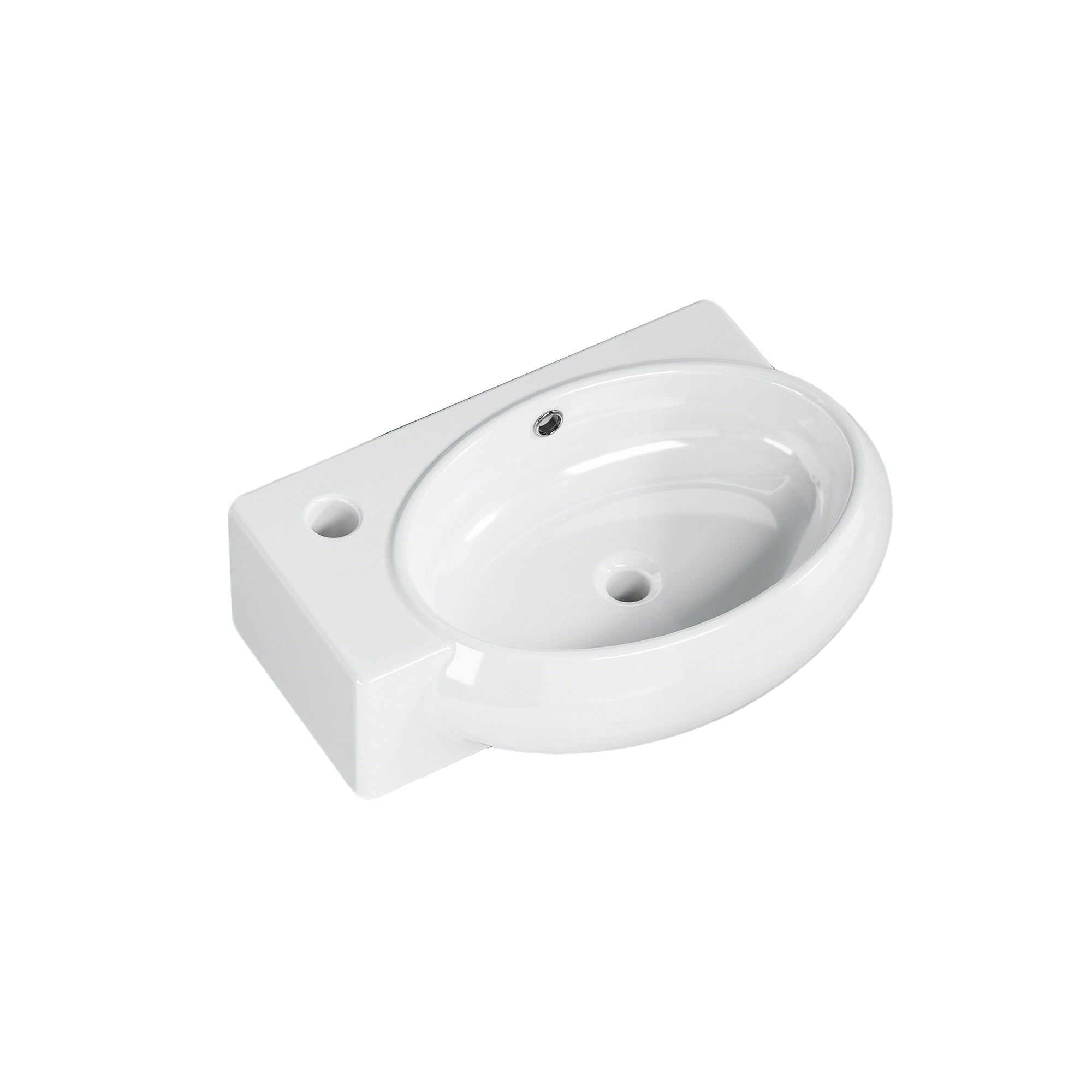 Vasque lave-mains blanc sortie gauche avec cuve murale (43*29*15)