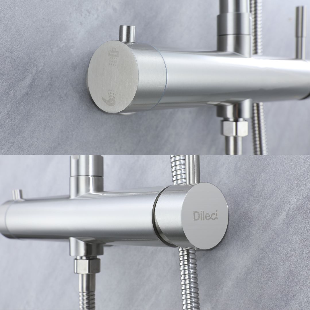 Colonne de douche nickel brossé/chrome - 2 fonctions