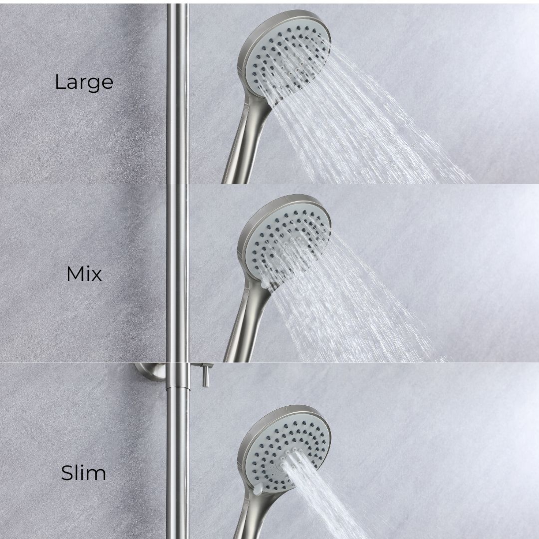 Colonne de douche nickel brossé/chrome - 2 fonctions
