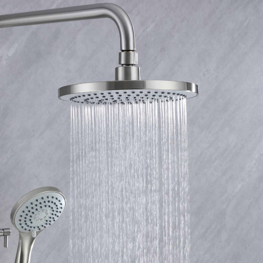 Colonne de douche nickel brossé/chrome - 2 fonctions