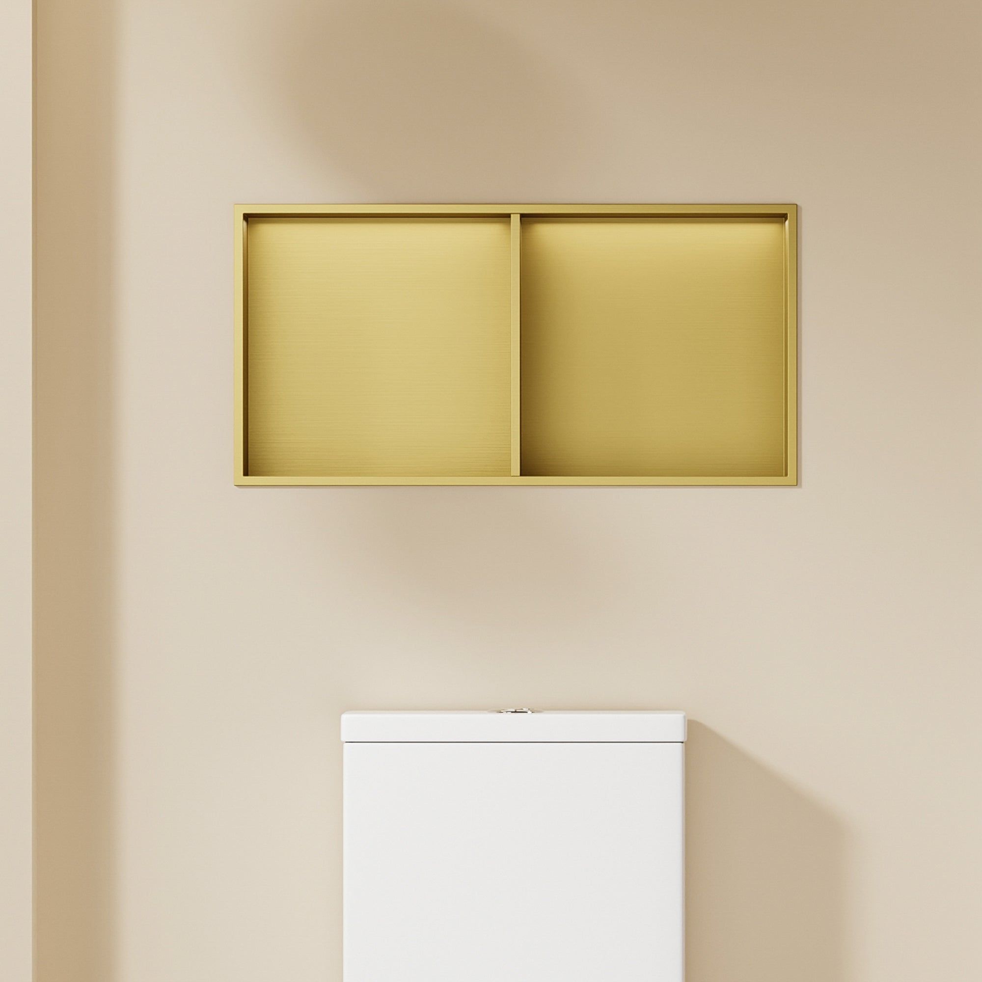 Niche de douche double Or 60x30x12 cm, finition brossée, pour rangement salle de bain