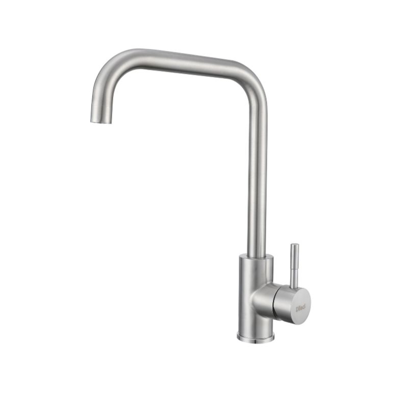 Robinet de cuisine au design intemporel en nickel brossé. Style moderne, idéal pour les cuisines contemporaines.