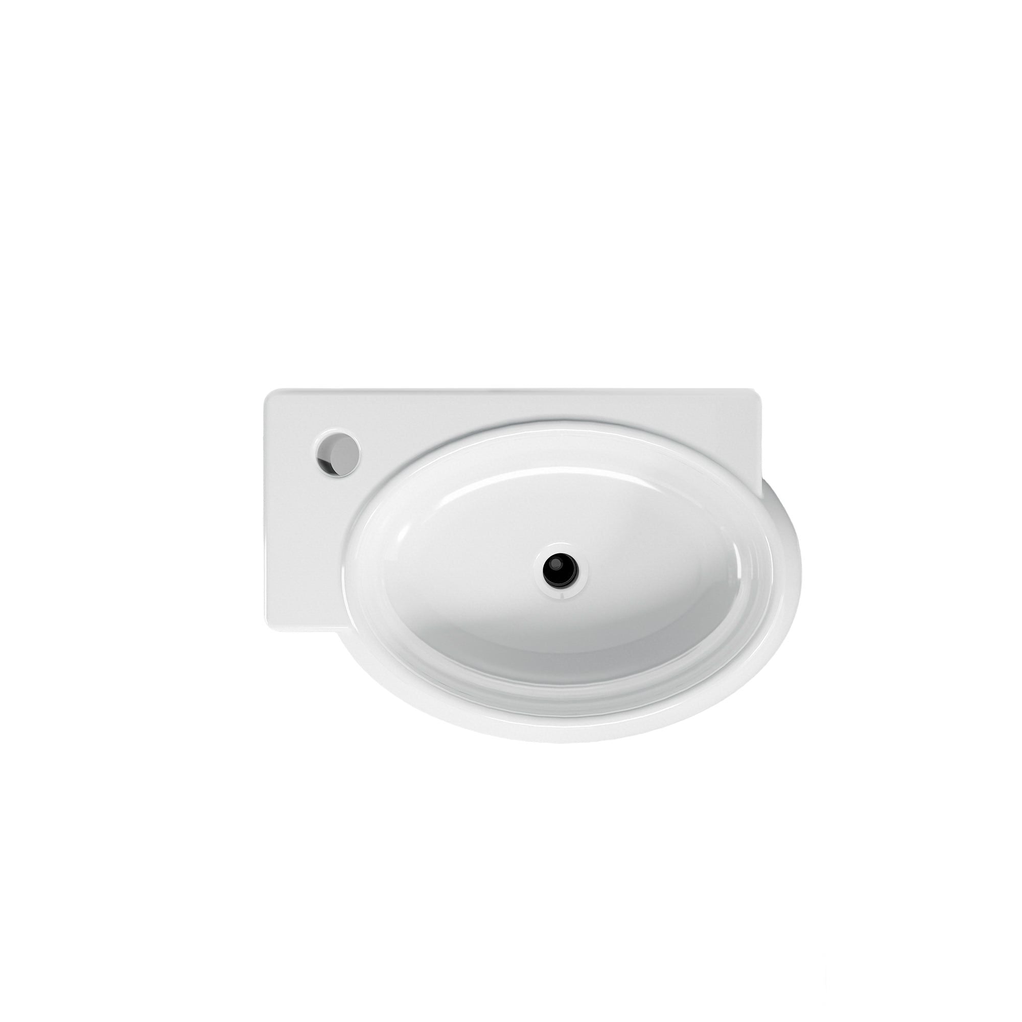 Vasque lave-mains blanc sortie gauche avec cuve murale (43*29*15)