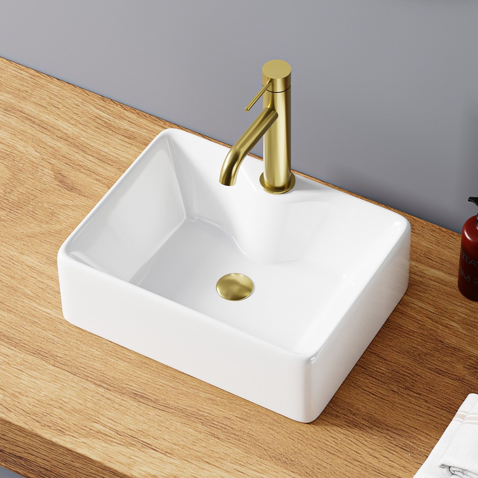 Vasque rectangulaire en céramique blanche (40x30cm)