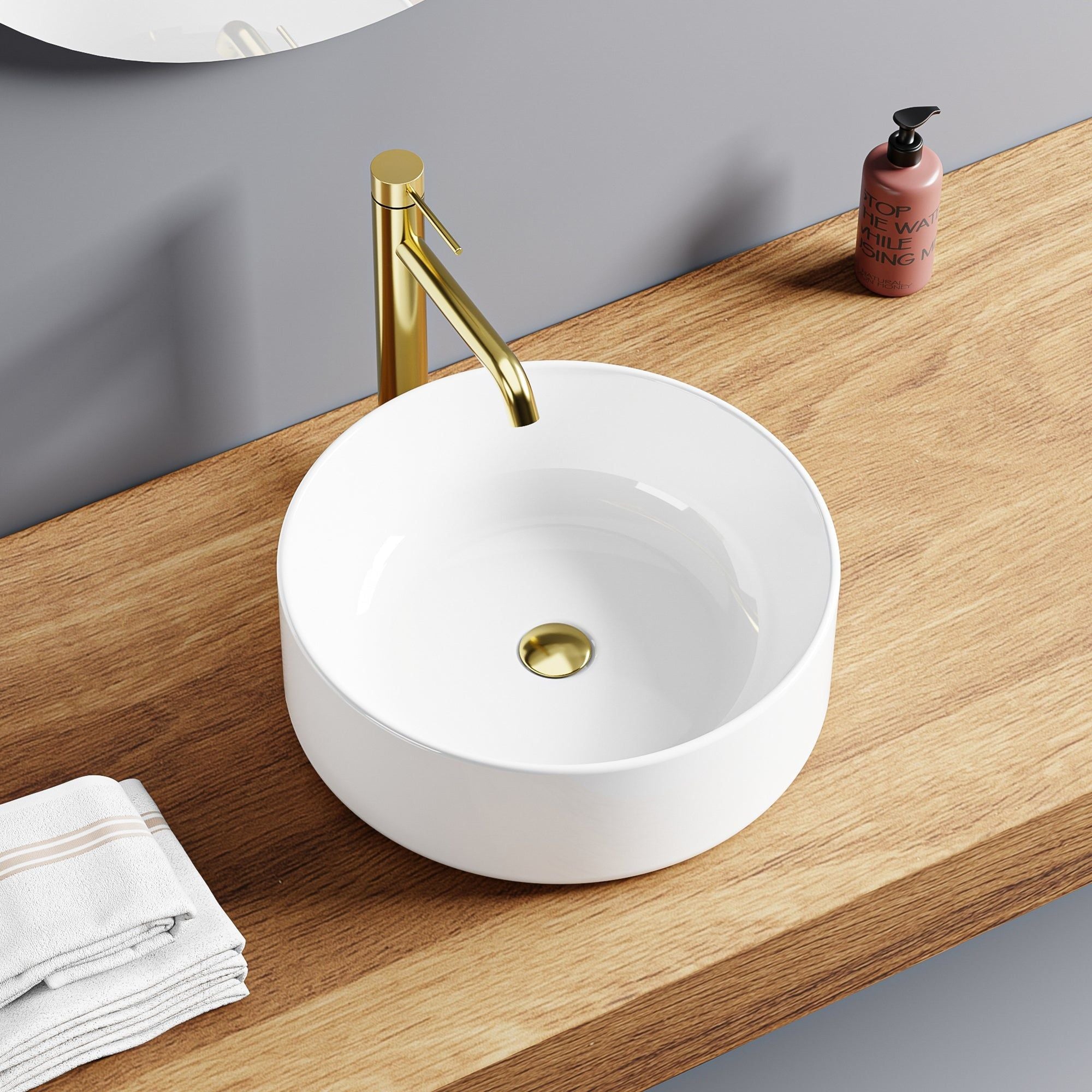 Vasque à poser ronde blanche (39,5*39,5)