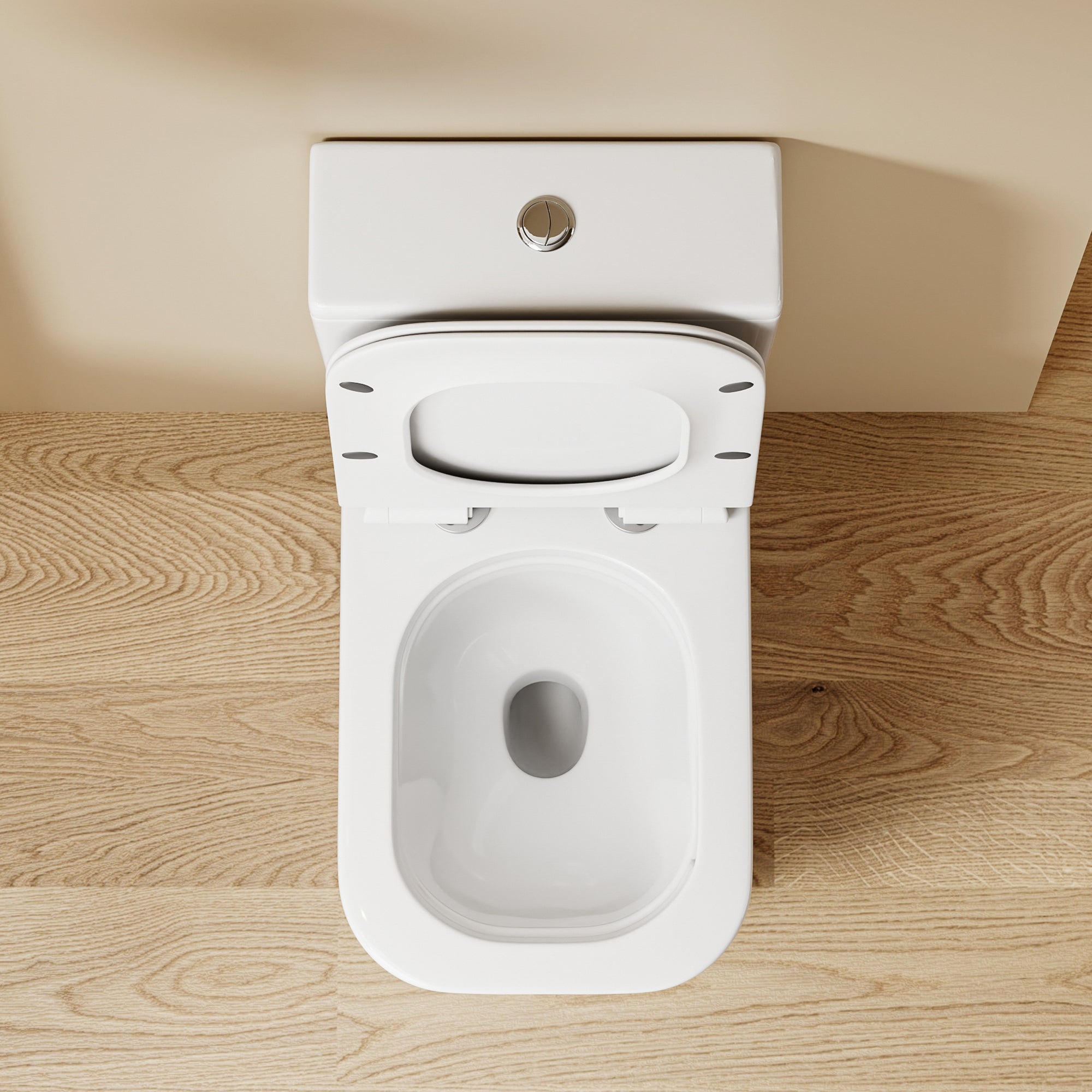 WC à poser sans bride sortie horizontale (63x38x82cm) - Design carré blanc OLIVE