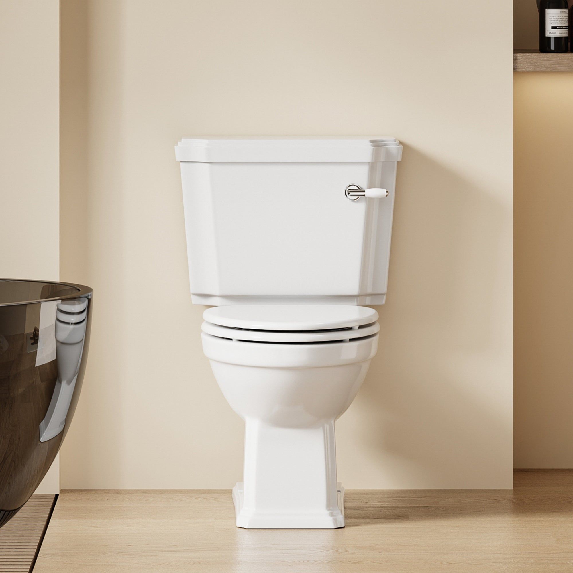 WC Victoria : toilettes style rétro victorien en céramique blanche