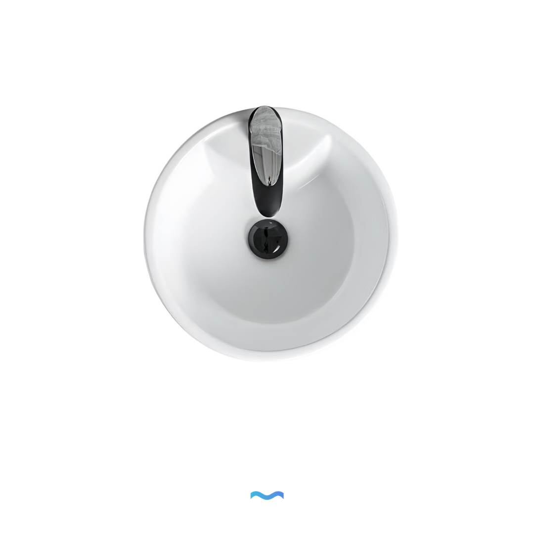 Lavabo Totem Design Arrondi et Épuré Blanc