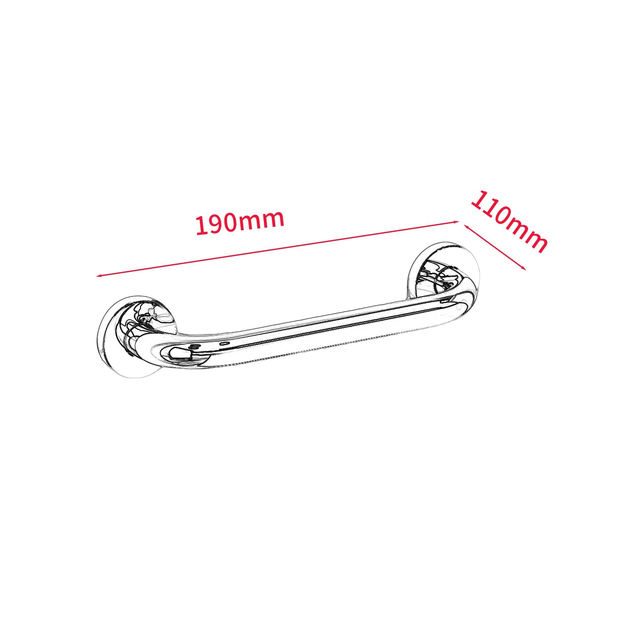 Barre d’appui murale en acier inoxydable 19 cm, design moderne pour salle de bain