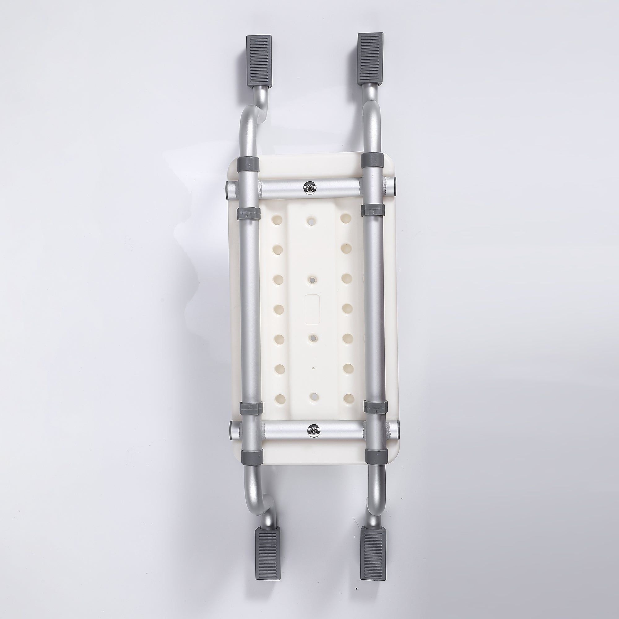 Siège de baignoire : Chaise de douche réglable avec pieds antidérapants et siège confortable et perforé pour plus de sécurité et d'hygiène.