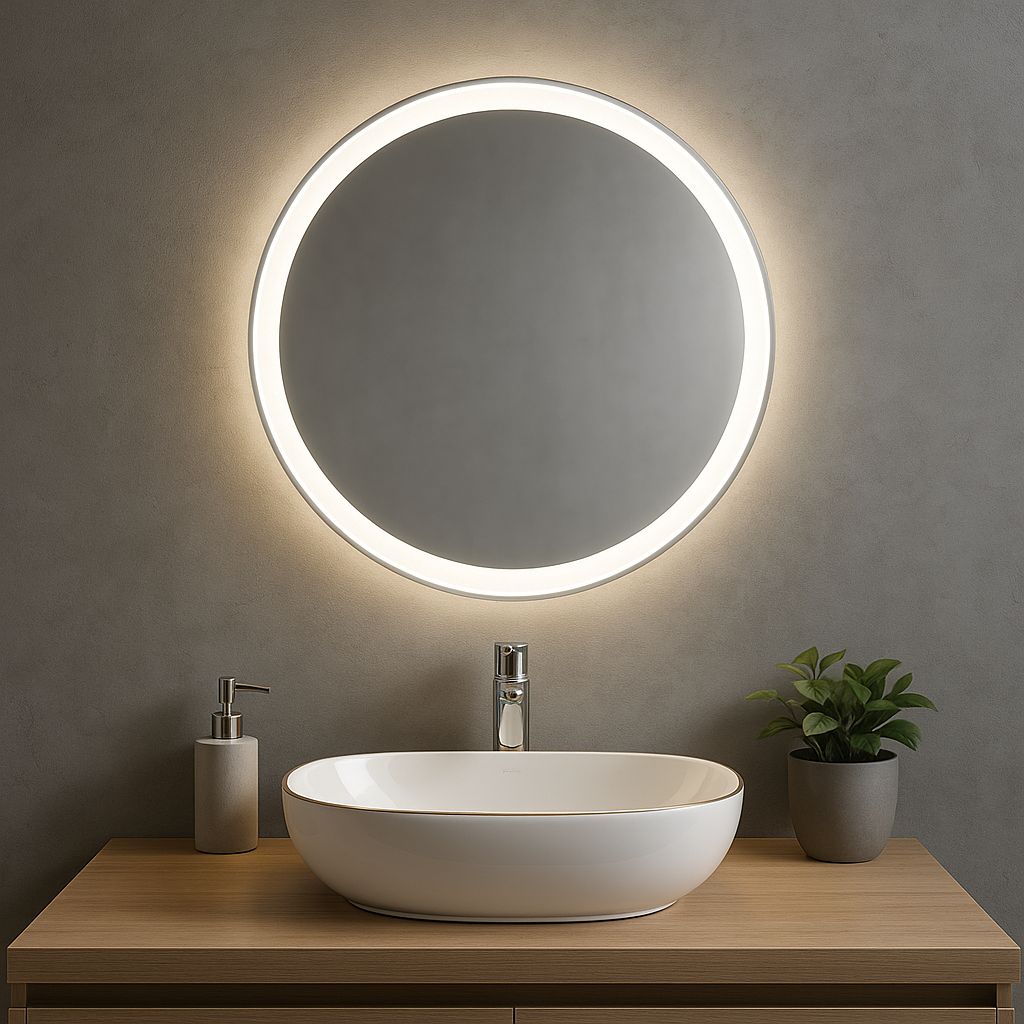 Vasque à poser ronde ovale avec liseré or