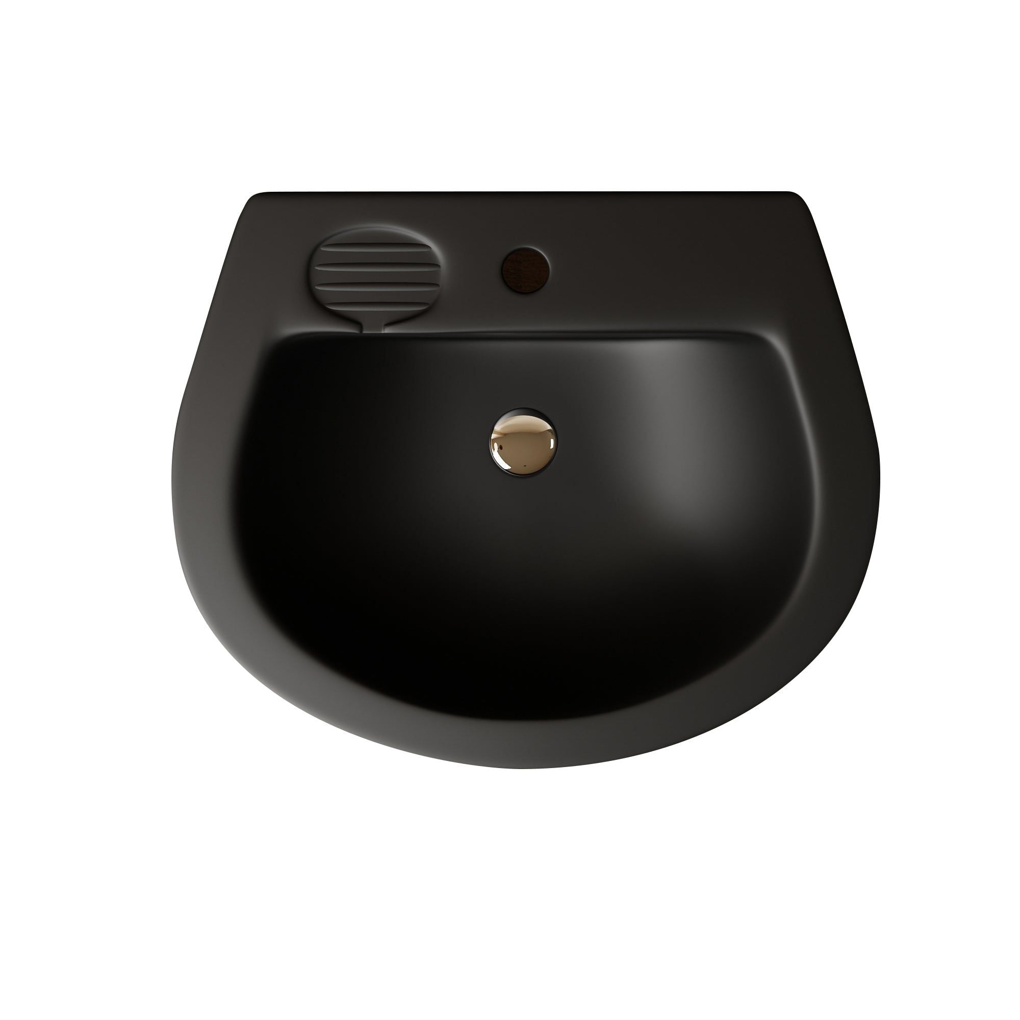 Lavabo d'ablutions en céramique noire avec porte-savon intégré