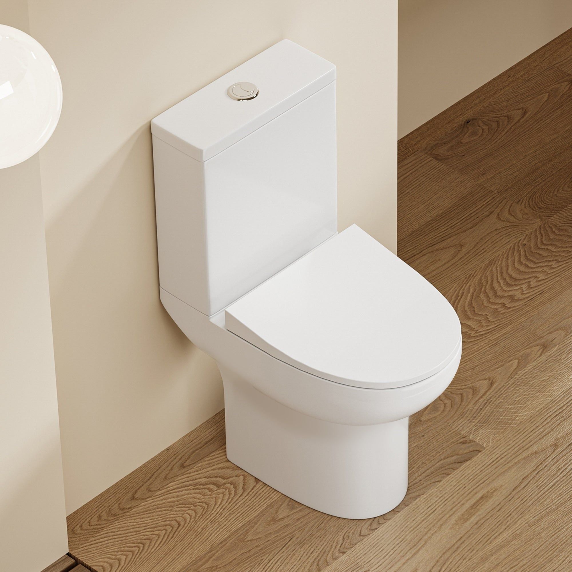 WC Ultra Compact à Poser - Sortie Horizontale, blanc, design moderne