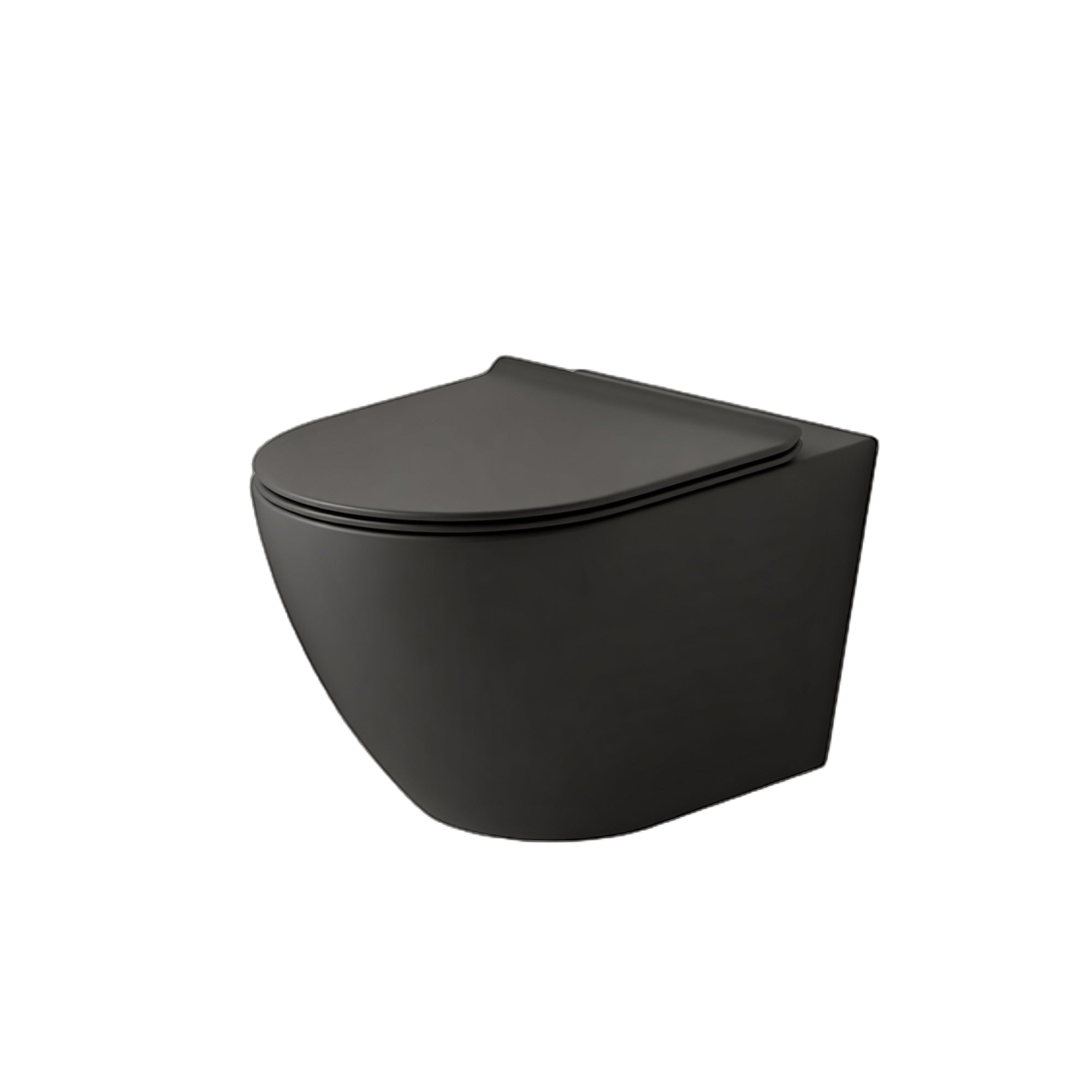 WC suspendu noir VALA (53*36,5*32cm)– Design moderne & abattant Soft Close