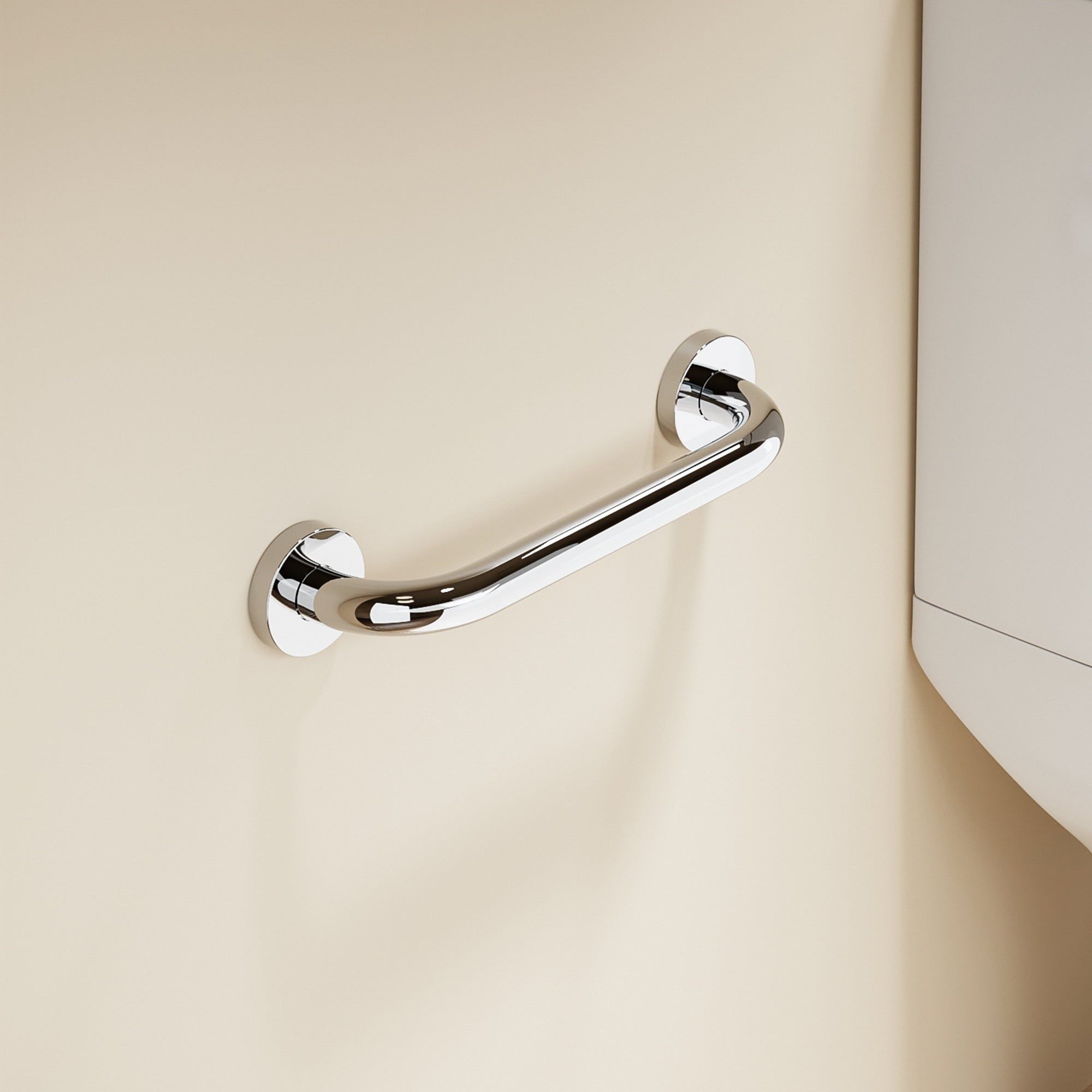 Barre d’appui murale chromée 19 cm : sécurité et design pour salle de bain