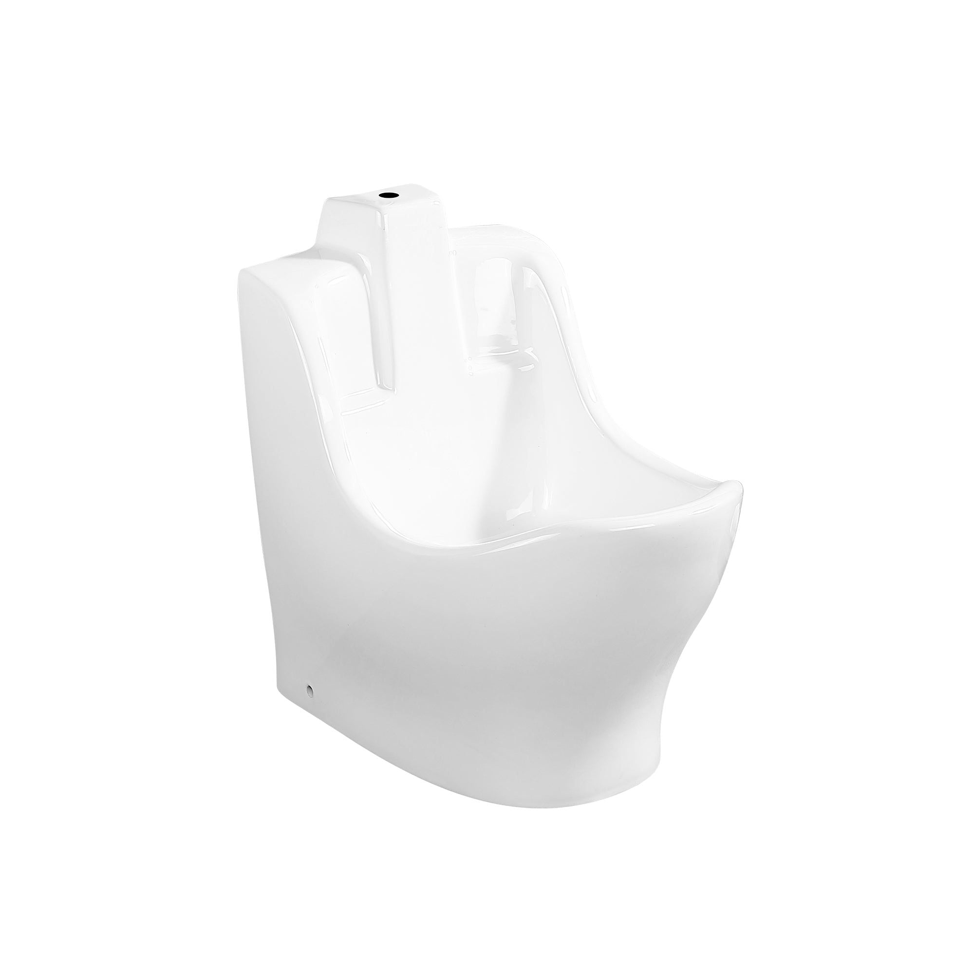 Bassin d'ablution Oran Wudu : Bassin de lavage des pieds en céramique blanche pour le nettoyage rituel.