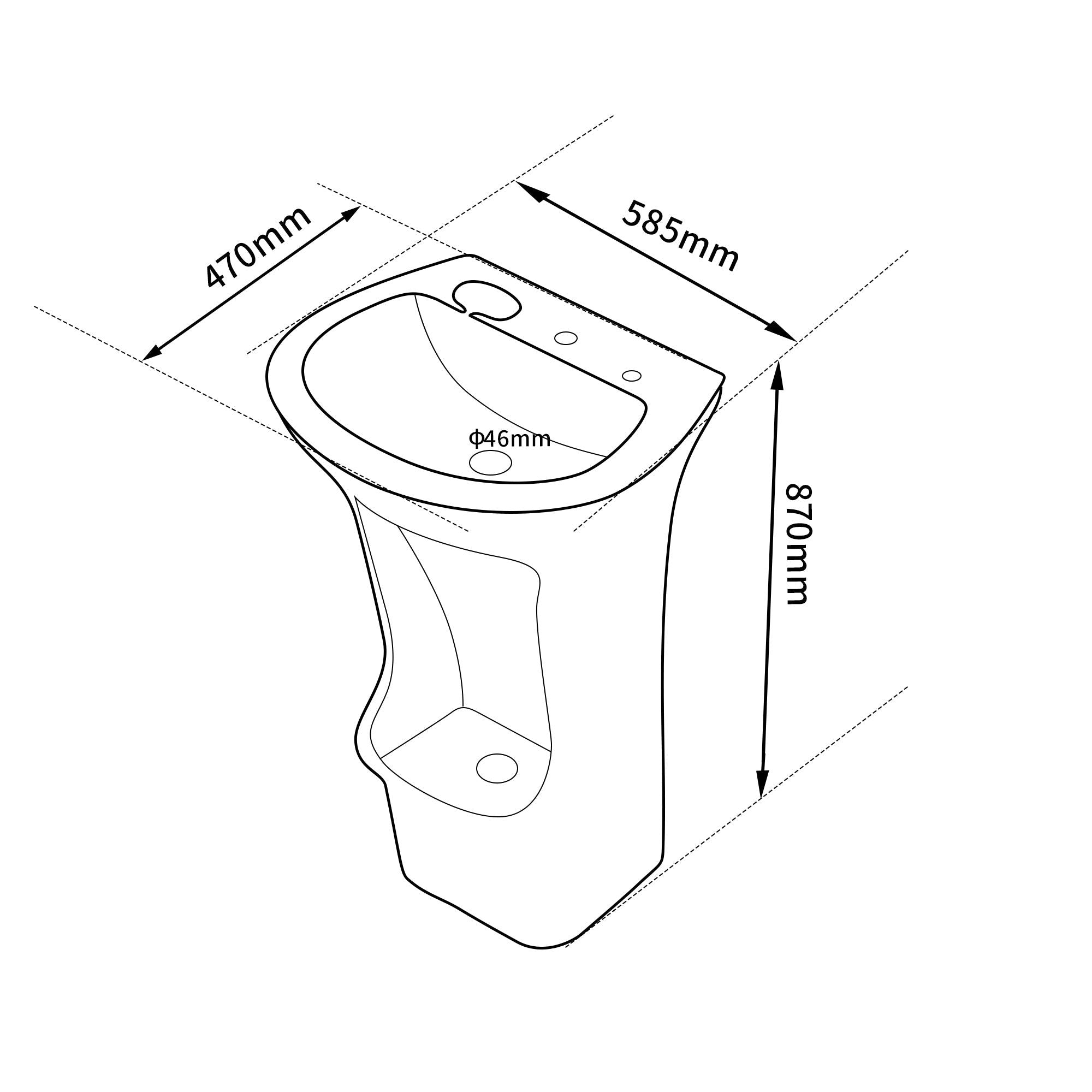 Lavabo d'ablutions - Bassin Lavage des pieds Wudu : Lavabo en céramique sur pied avec piédestal intégré, parfait pour les salles de bain et les wudu.