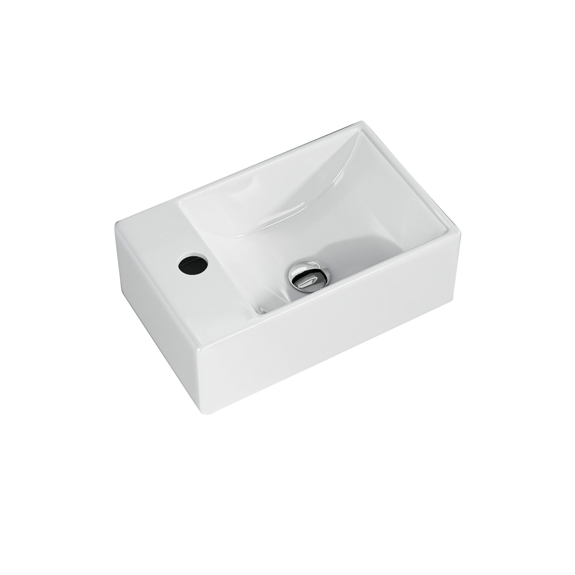 Mini lavabo mural blanc (30*19*11cm) avec bonde à gauche
