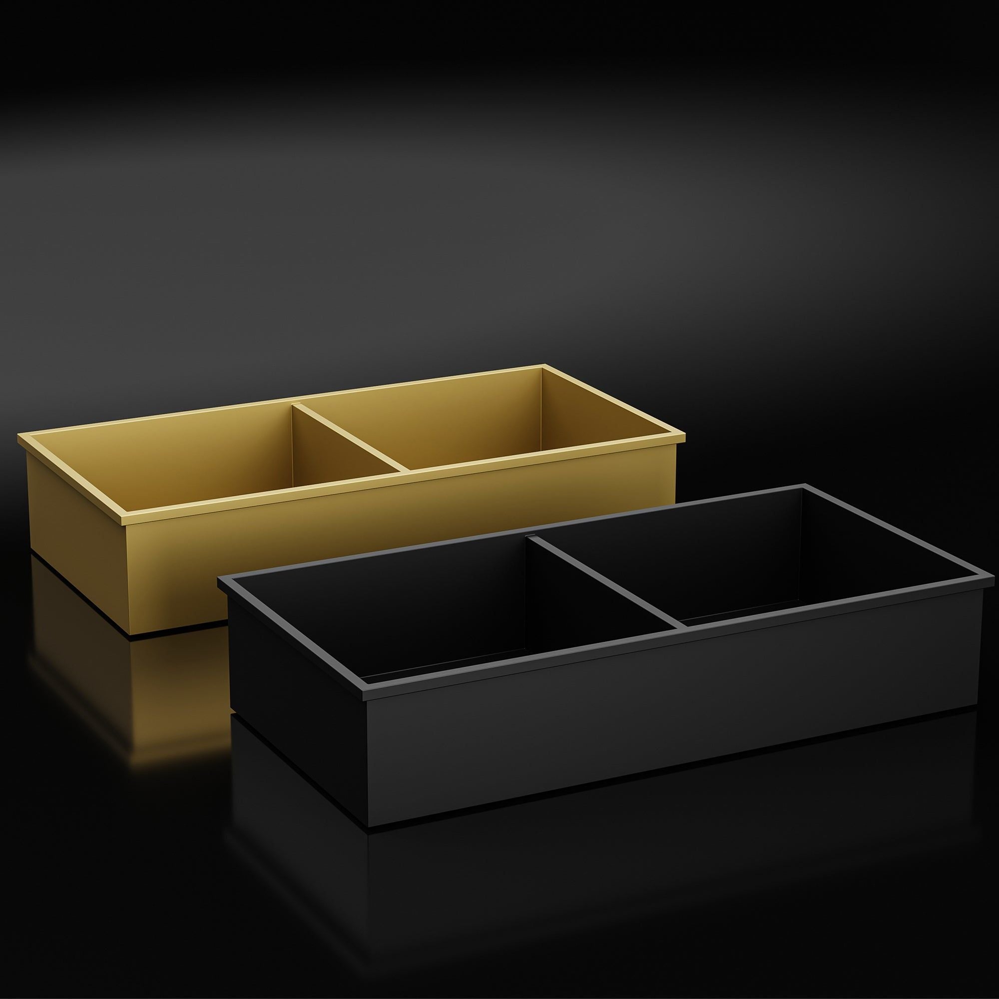 Niche de douche double noire 60x30x12 cm, design moderne et épuré