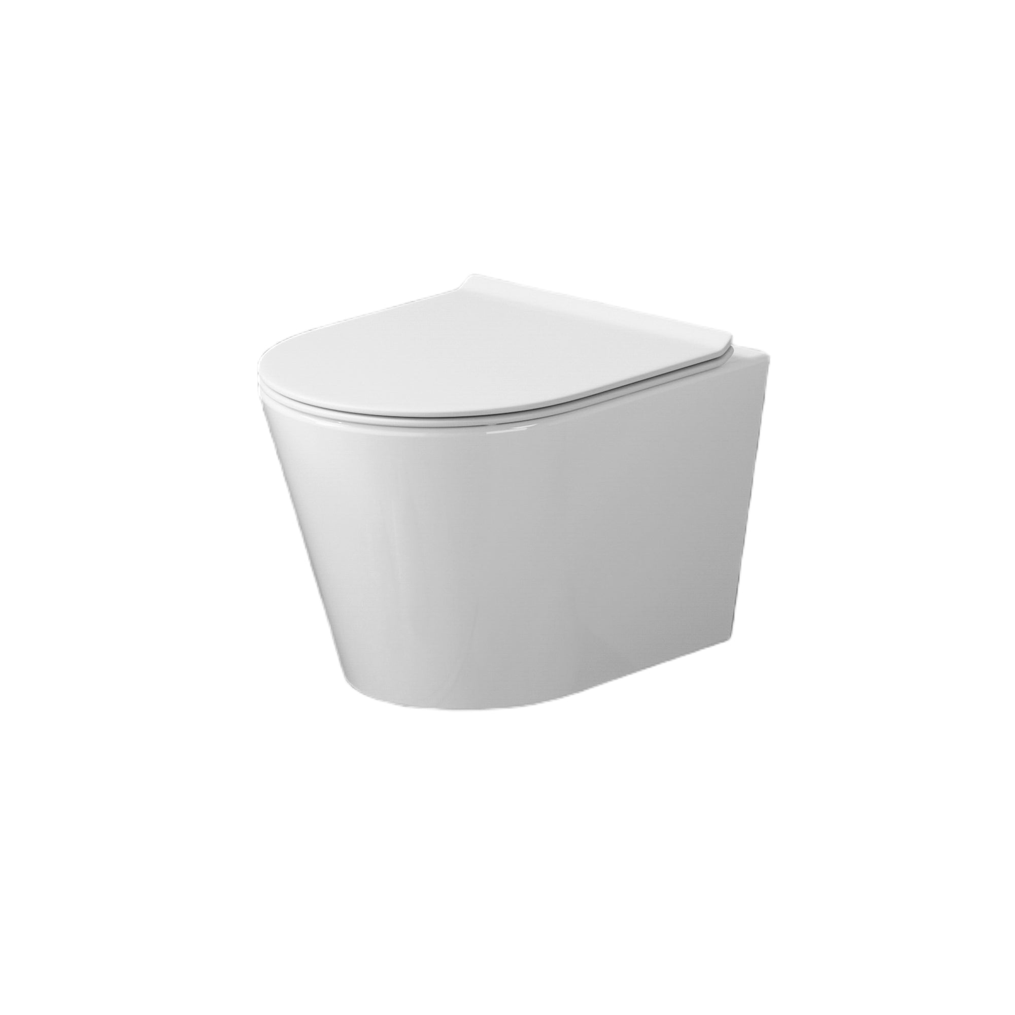 WC suspendu blanc SOLEIL, design moderne, dimensions 49x36.5x32 cm, avec abattant Soft Close.