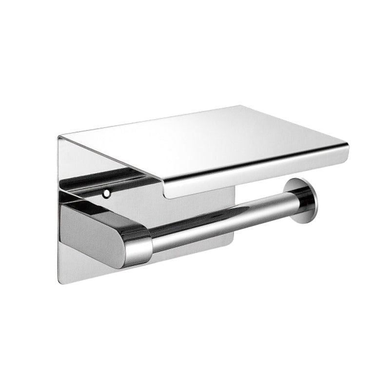 Porte-papier toilette design en chrome poli avec tablette pratique