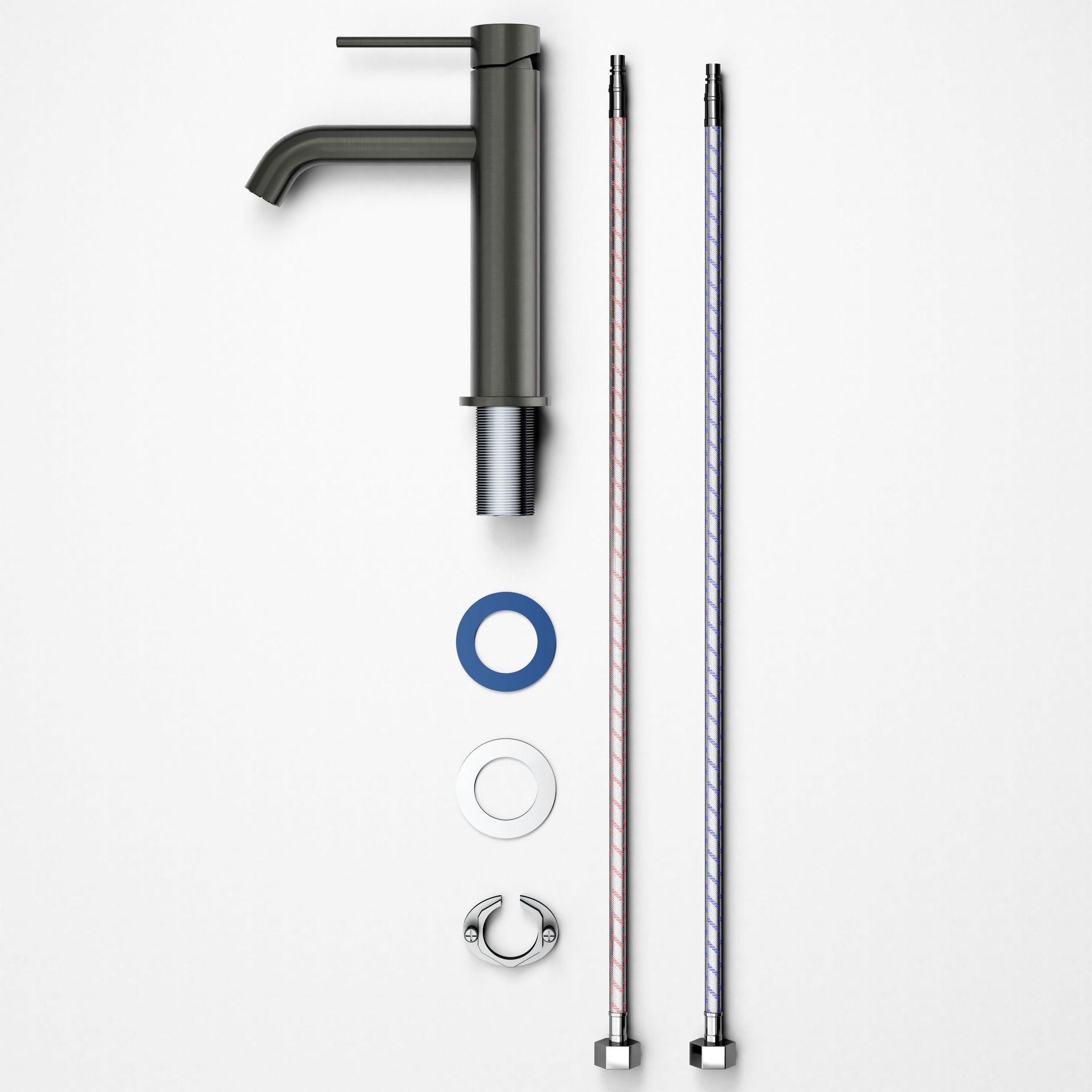 Robinet à bec pour salle de bain couleur gris metallisé