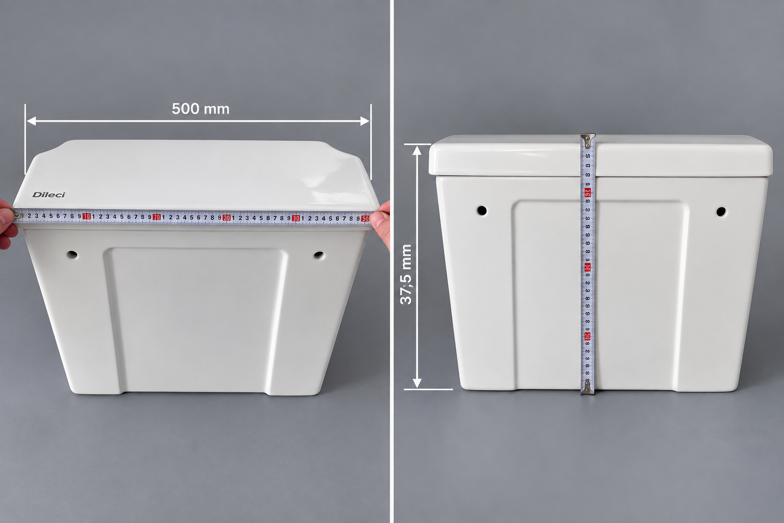 Abattant blanc pour WC style rétro victorien, largeur 500 mm, hauteur 37,5 mm.