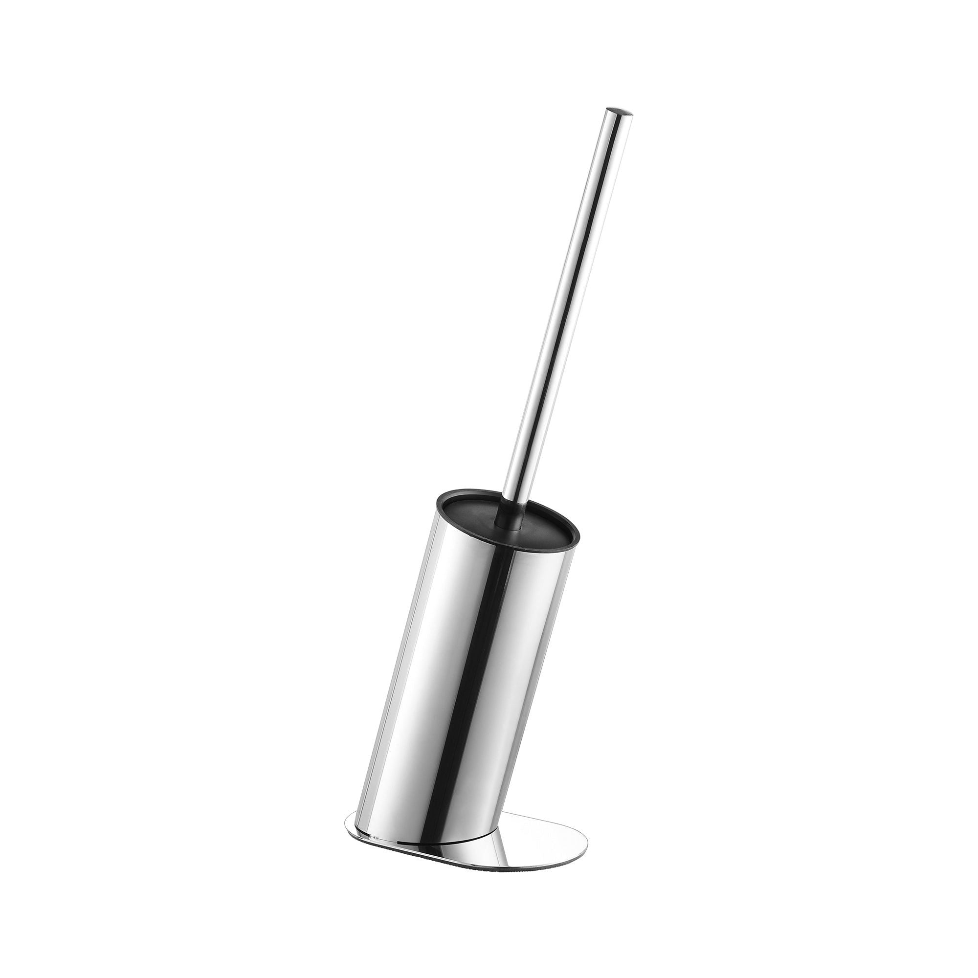 Brosse WC design en acier inoxydable chrome avec support