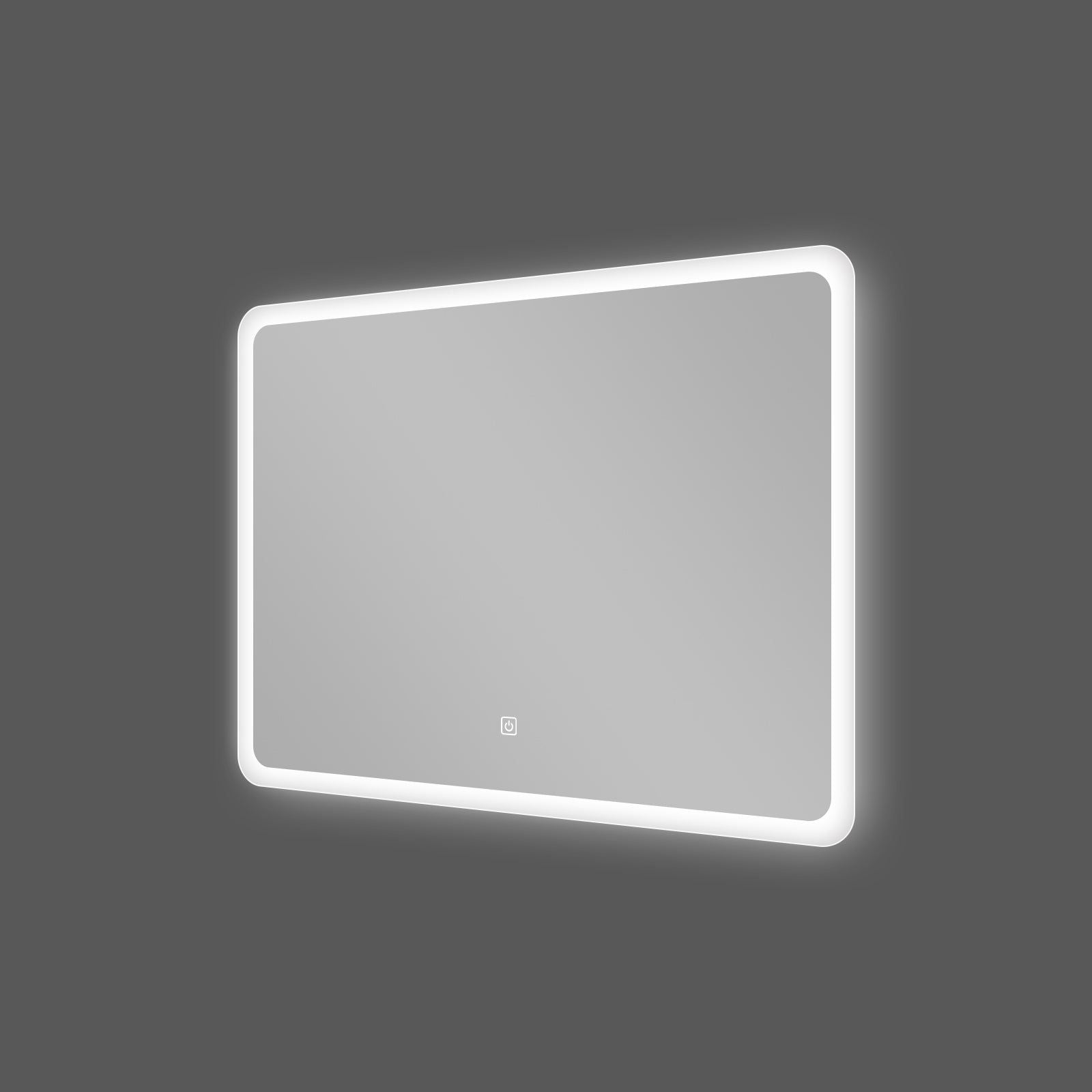 Miroir LED rectangulaire 80x60 cm: Élégant miroir rectangulaire avec éclairage LED intégré et contour givré.