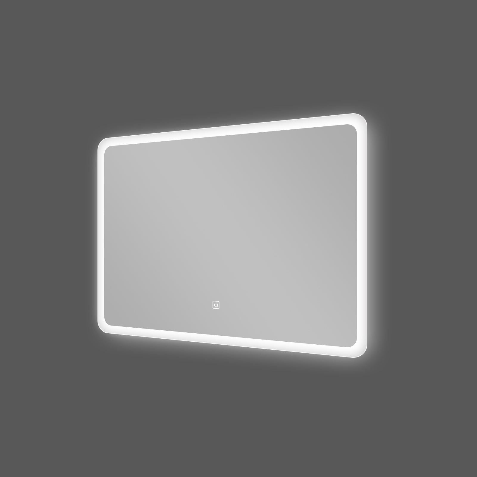 Miroir LED rectangulaire 80x60 cm: Élégant miroir rectangulaire avec éclairage LED intégré et contour givré.