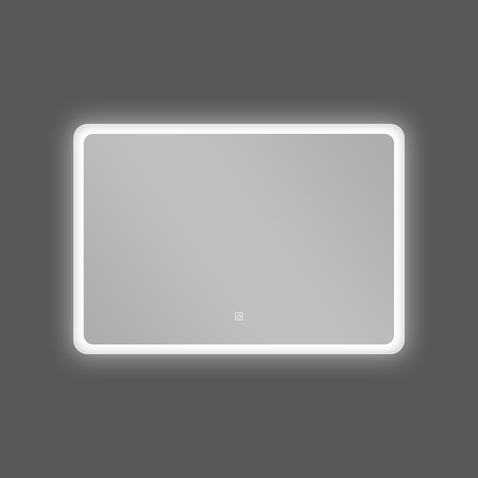 Miroir LED rectangulaire 80x60 cm: Élégant miroir rectangulaire avec éclairage LED intégré et contour givré.