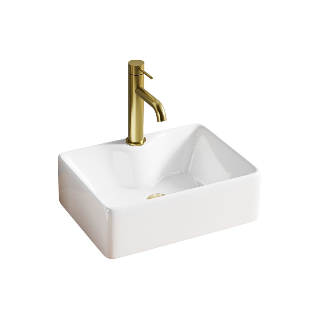 Vasque rectangulaire en céramique blanche (40x30cm)